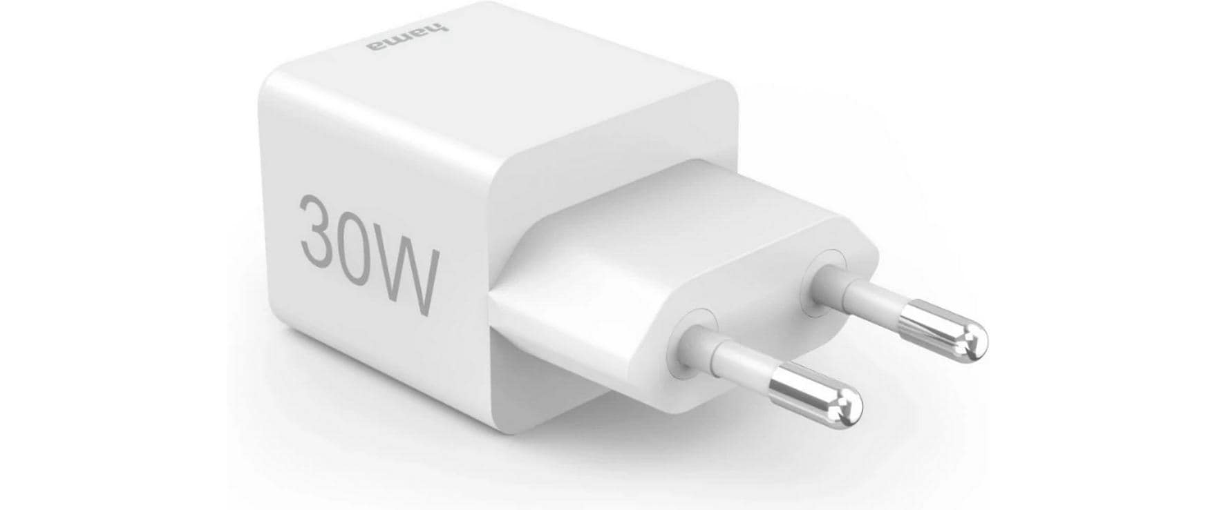 Hama 00201992 USB-Ladegerät 30 W – USB-C×1, USB-A×1 – PD 3.0, QC 3.0 – Weiss