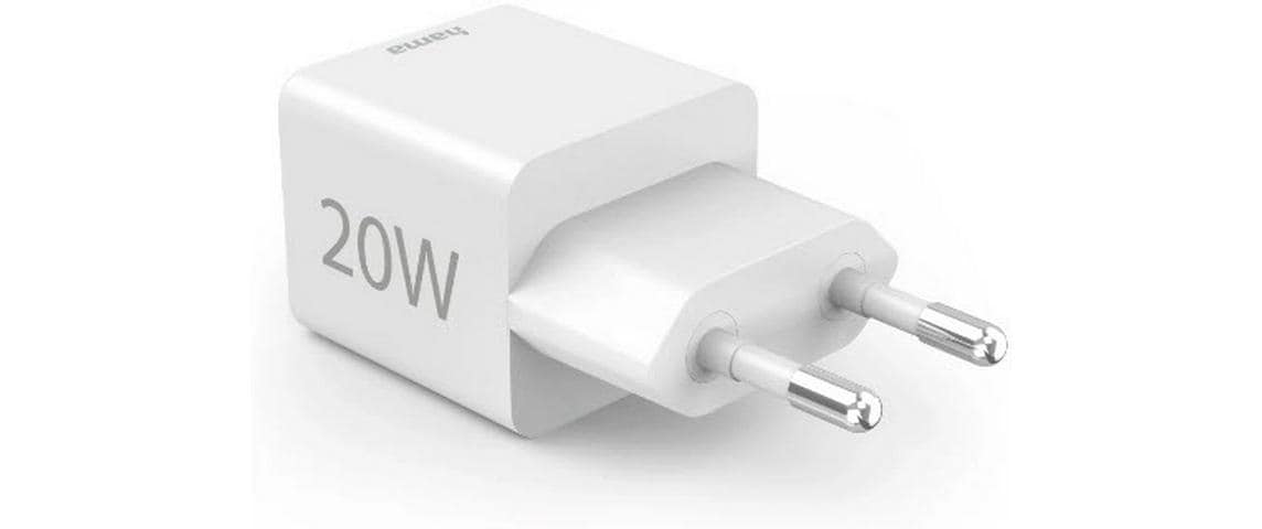 Hama 00201991 USB-Ladegerät 20 W – USB-C×1, USB-A×1 – PD, QC 3.0 – für Kopfhörer, Powerbank u. a. – Weiss