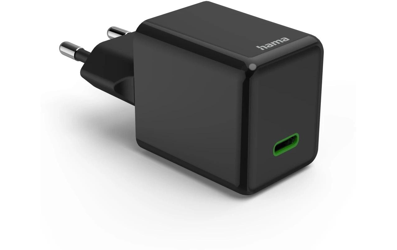 Hama 00201987 USB-Wandladegerät 45 W – USB-C×1 – PD 3.0, QC 3.0, GaN – EU-Stecker (Typ C), Schwarz