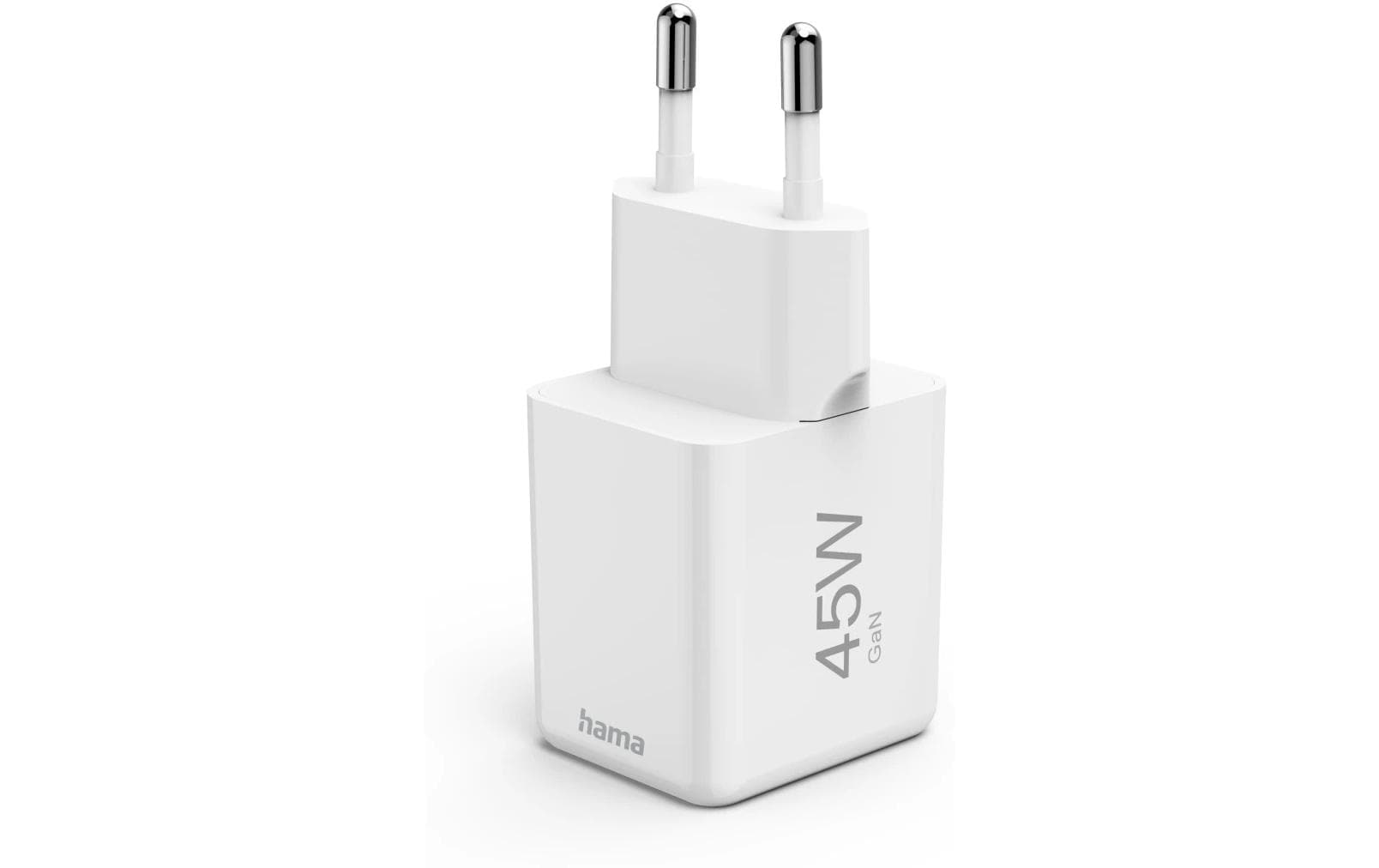 Hama 00201983 USB-Ladegerät 45 W – USB-C×1 – PD 3,0, QC 3,0, GaN – Weiss
