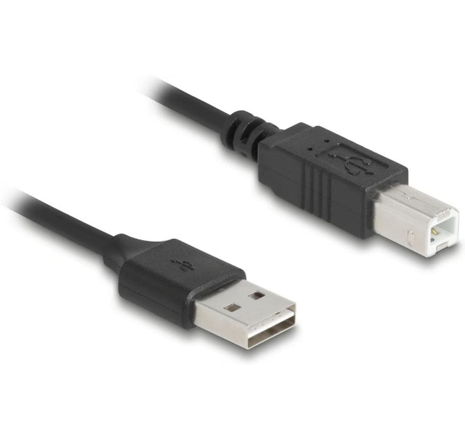 DeLOCK USB-A auf USB-A Kabel – USB 2.0 (480 Mbit/s) – 0,8 m – Spiralkabel – Schwarz