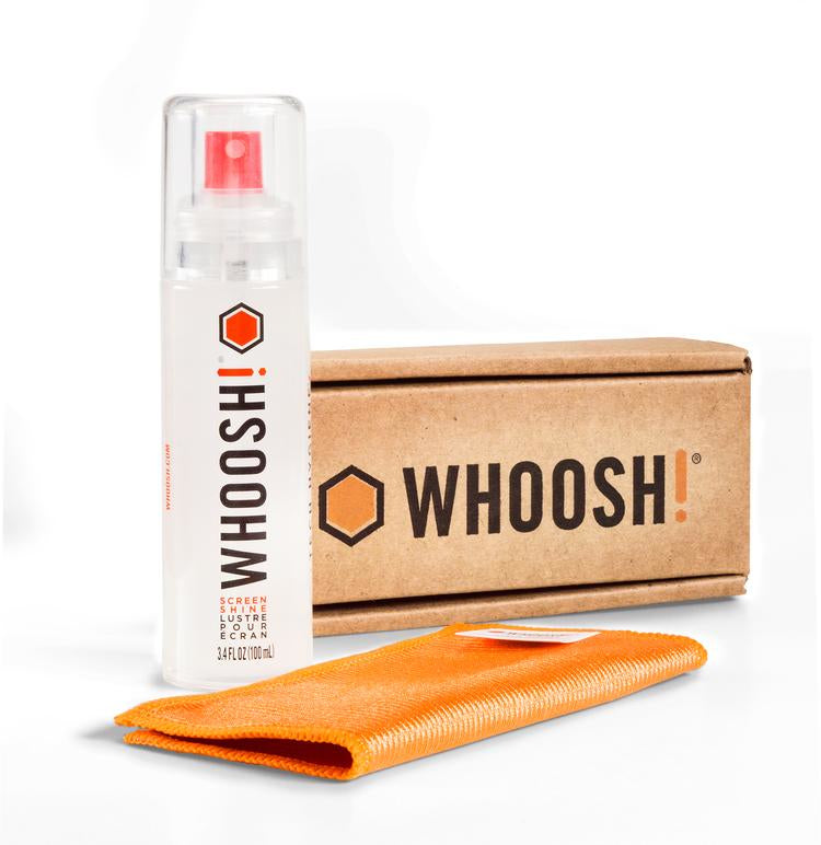 WHOOSH! WHOOSH – Display-Reinigungsset, 100 ml, mit Tuch – Orange/Weiss