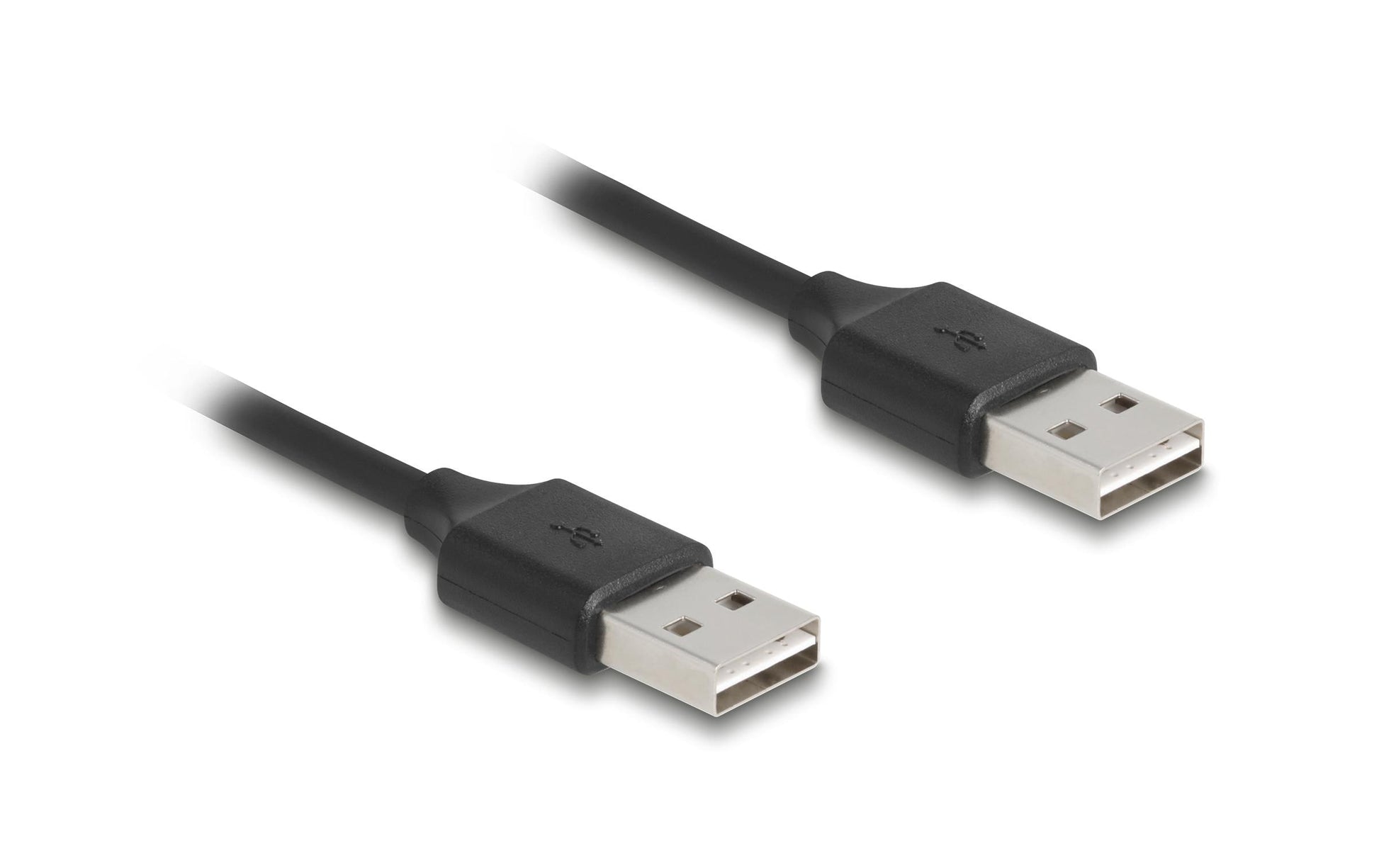 DeLOCK USB-Kabel – USB-A auf USB-A – USB 2.0 (480 Mbit/s) – 0,8 m – Spiralkabel – Schwarz