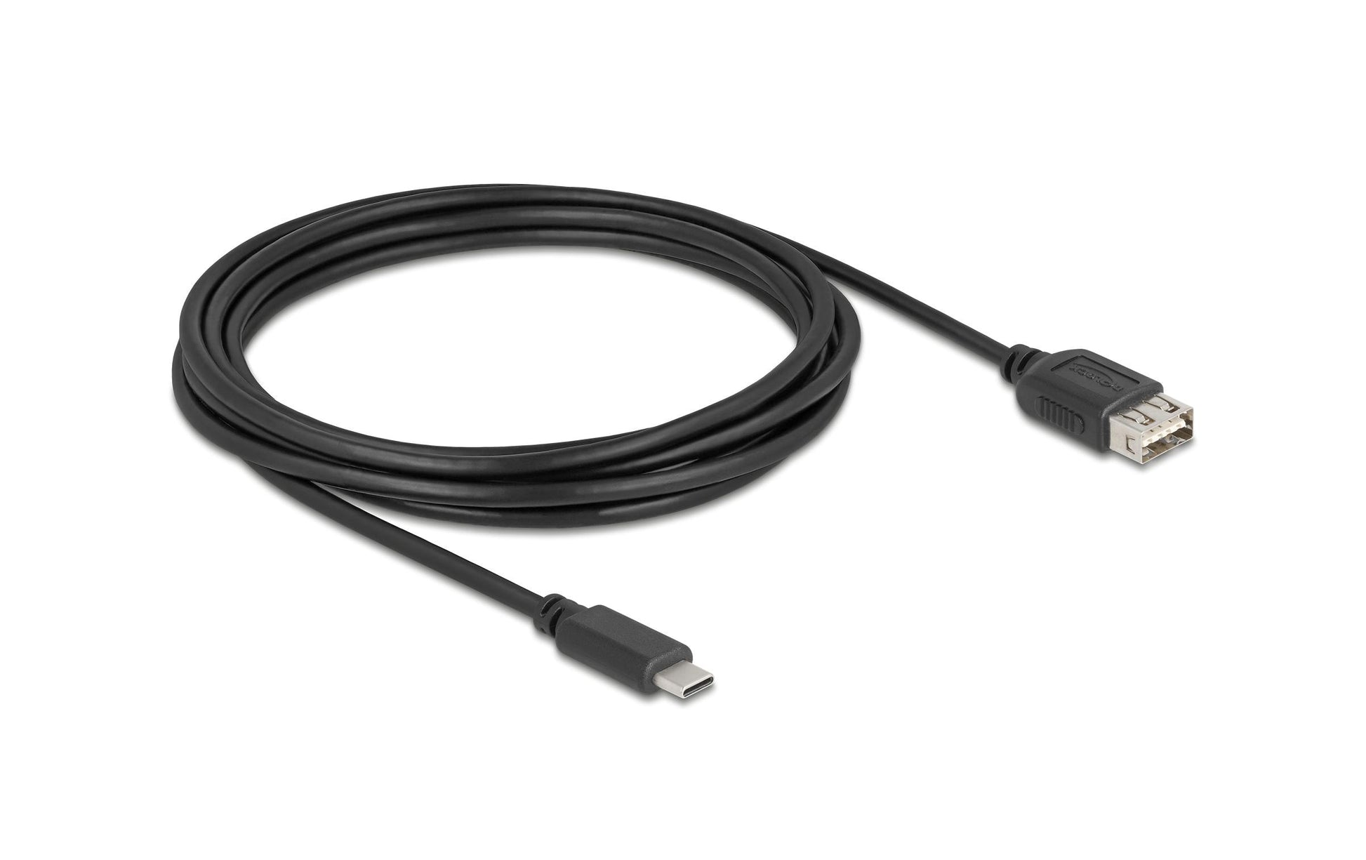 DeLOCK USB-C auf USB-A Kabel – USB 2.0 (480 Mbit/s) – 3 m – Goldstecker – Schwarz