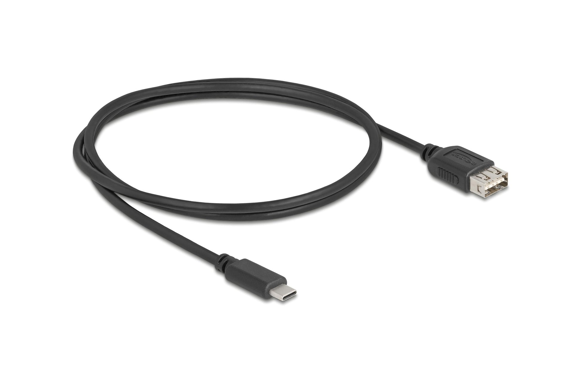 DeLOCK USB-C auf USB-A Kabel – USB 2.0 (480 Mbit/s) – 1 m – Goldkontakte – Schwarz