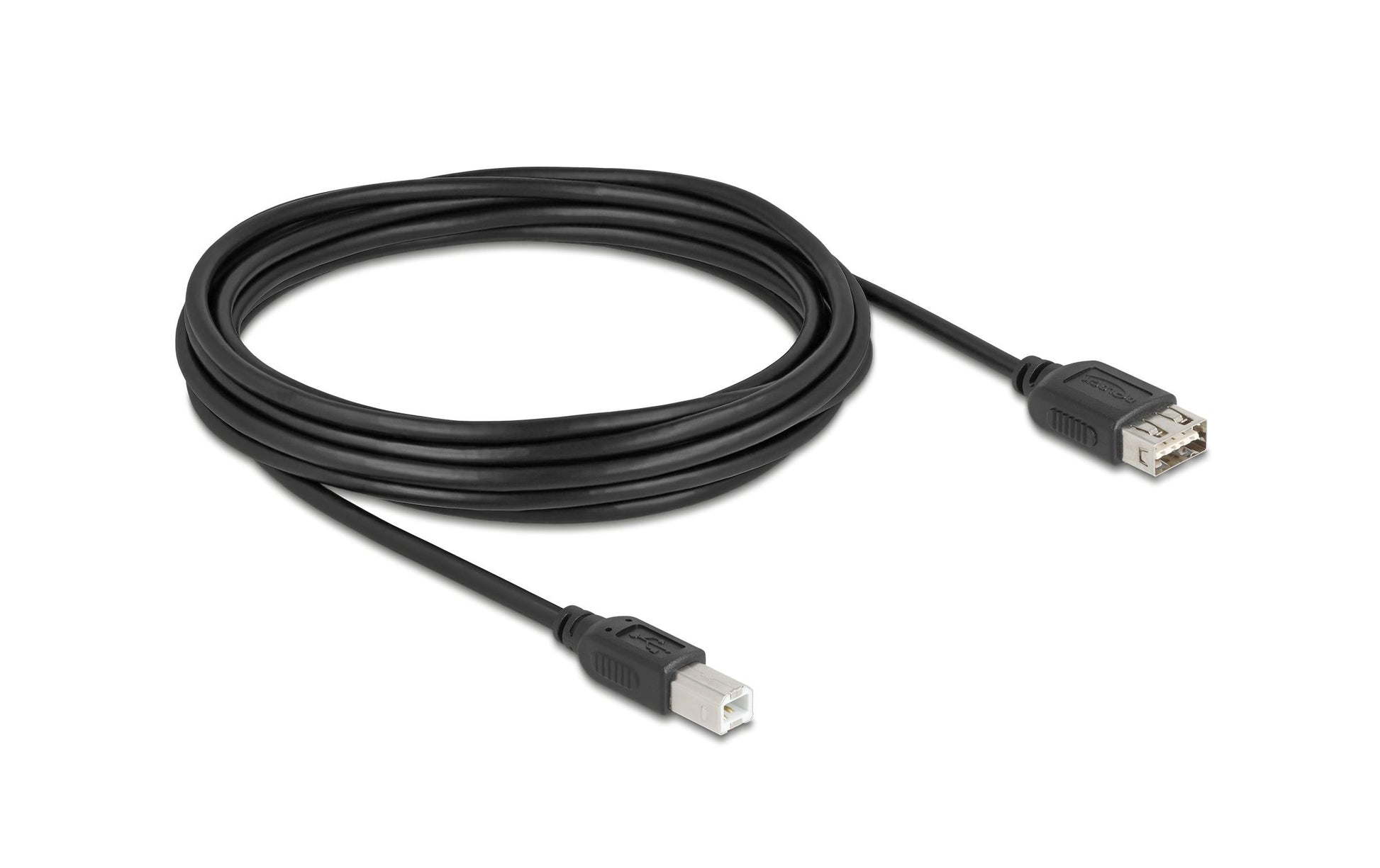 DeLOCK USB-Kabel – USB-A auf USB-B – USB 2.0 (480 Mbit/s) – 5 m – Goldkontakte – Schwarz