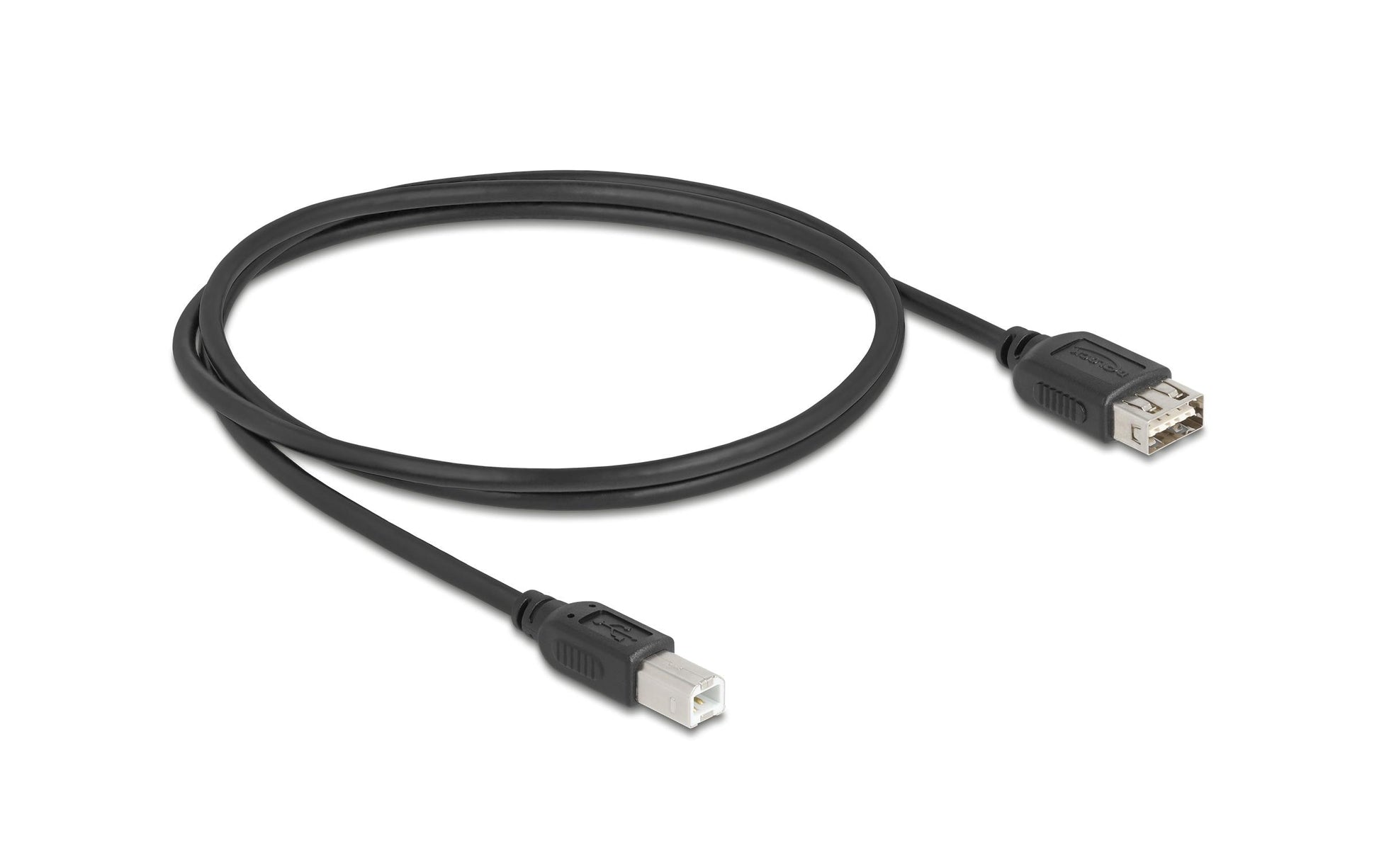 DeLOCK USB-Kabel – USB-A auf USB-B – USB 2.0 (480 Mbit/s) – 1 m – Umkehrbarer USB-A-Stecker – Schwarz