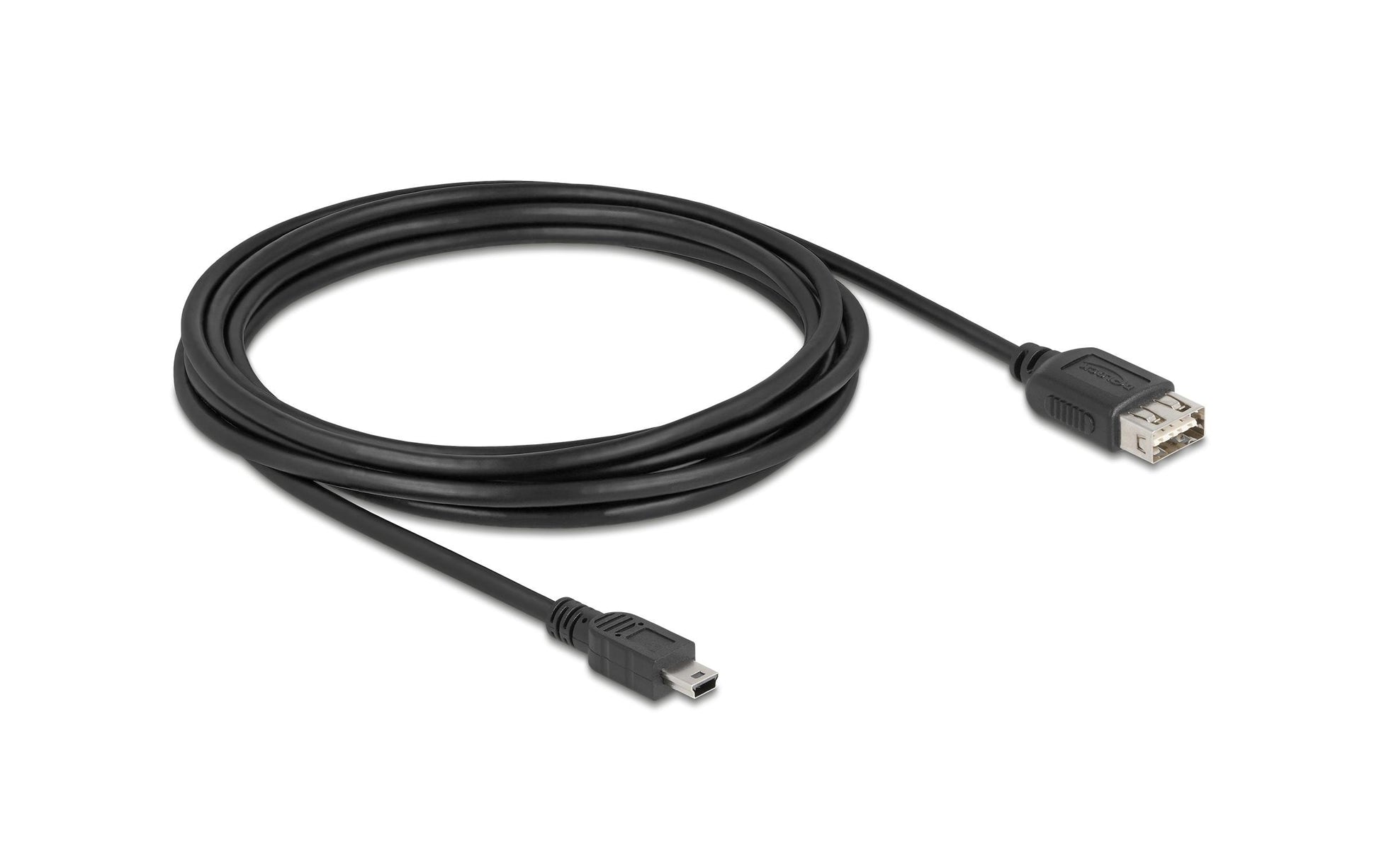 DeLOCK USB-A auf Mini-USB-B Kabel – USB 2.0 (480 Mbit/s) – 3 m – Goldkontakte – Schwarz