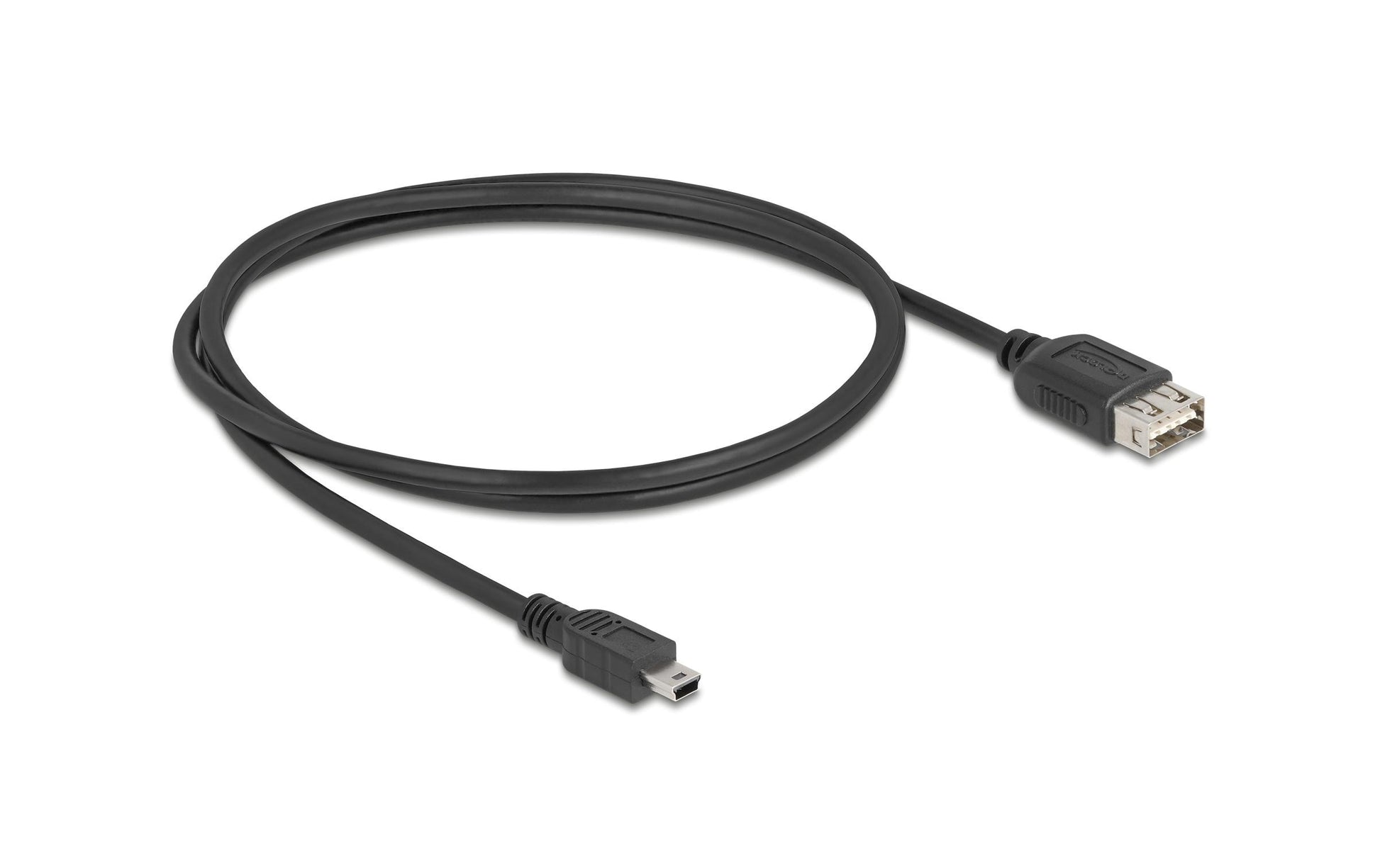 DeLOCK USB-A auf Mini-USB-B Kabel – USB 2.0 (480 Mbit/s) – 1 m – Goldkontakte – Schwarz