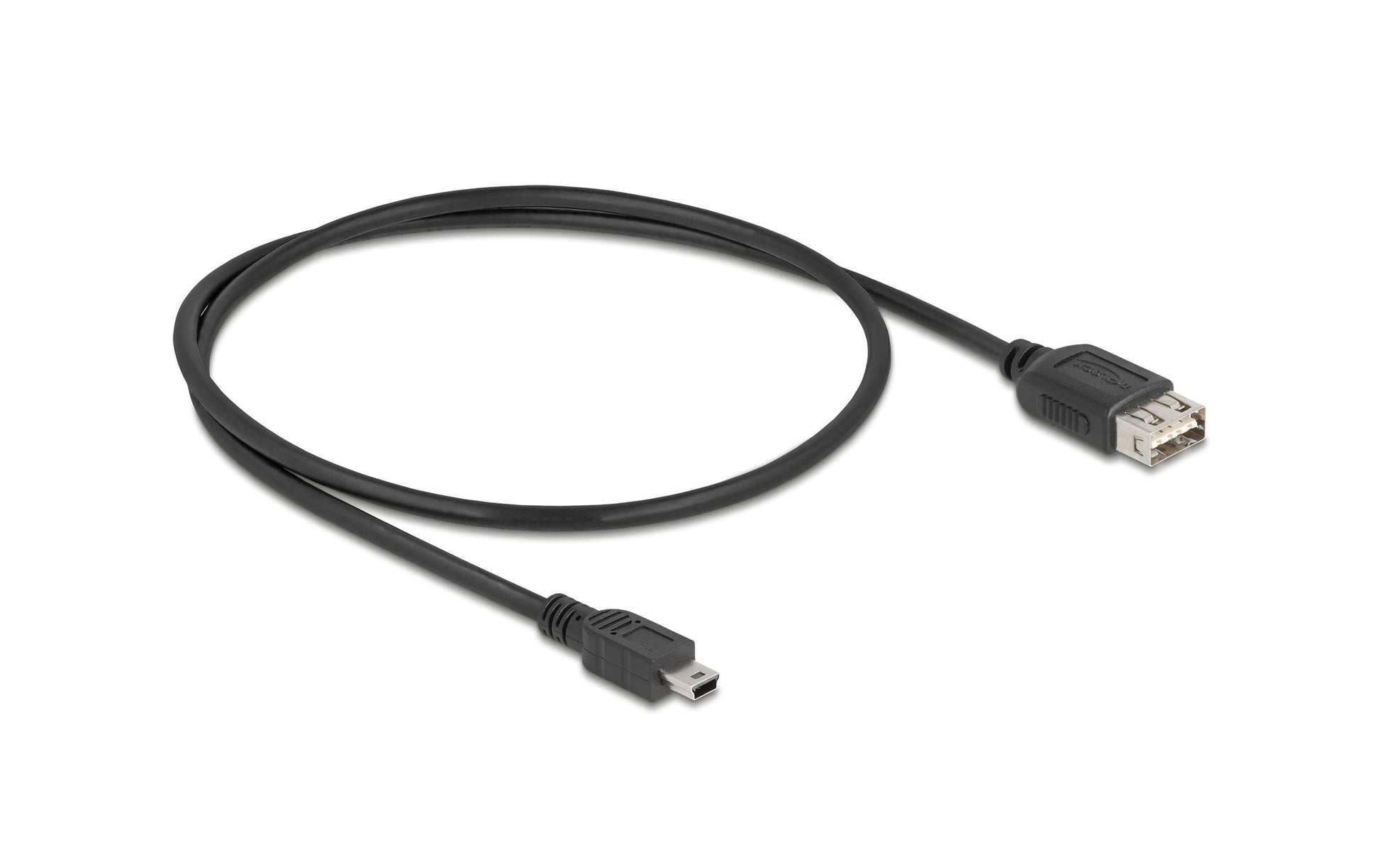 DeLOCK USB-A auf Mini-USB-B Kabel – USB 2.0 (480 Mbit/s) – 0,5 m – umkehrbarer USB-A-Stecker – Schwarz
