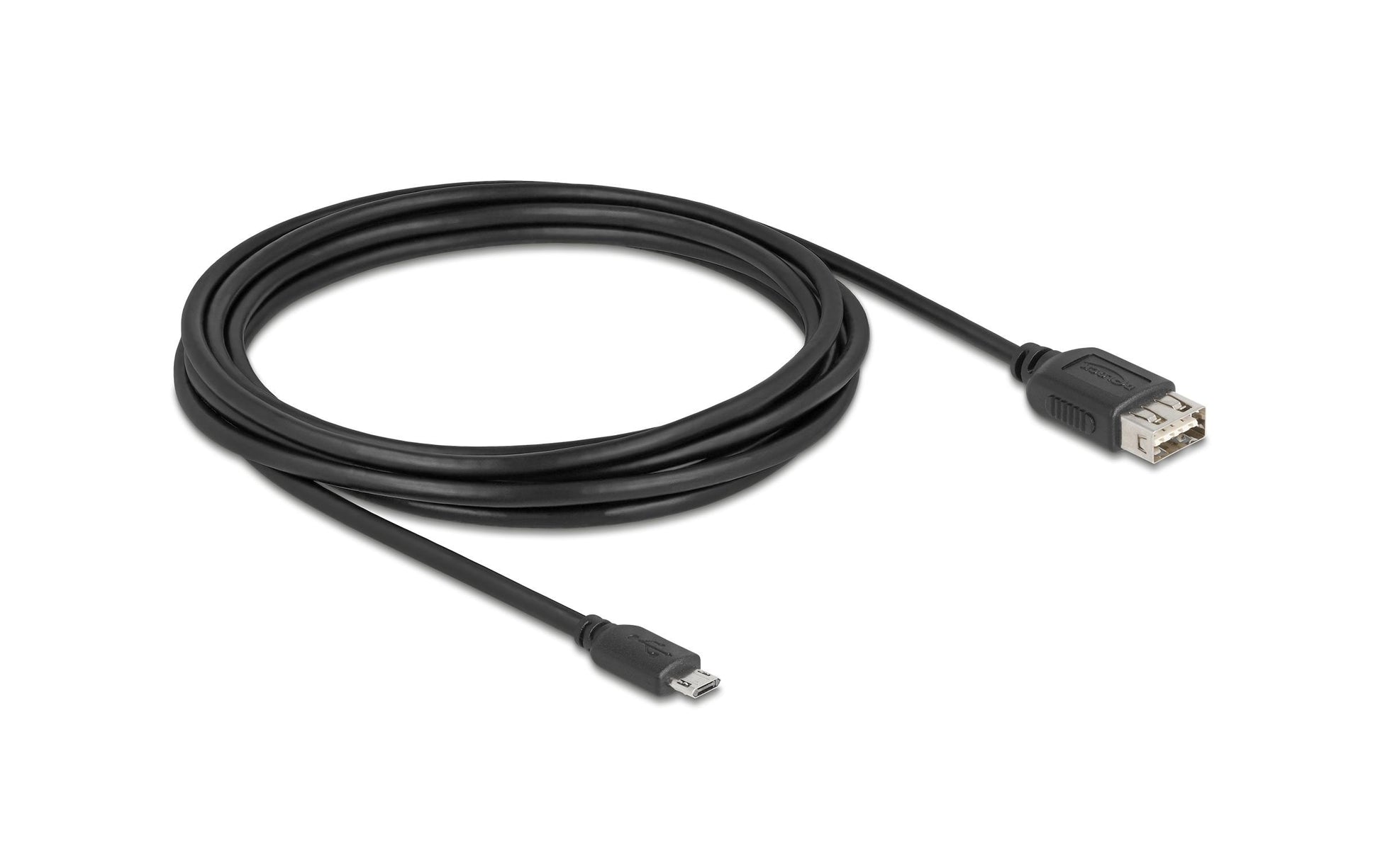 DeLOCK USB-A auf Micro-USB B Kabel – USB 2.0 (480 Mbit/s) – 3 m – Goldstecker – Schwarz