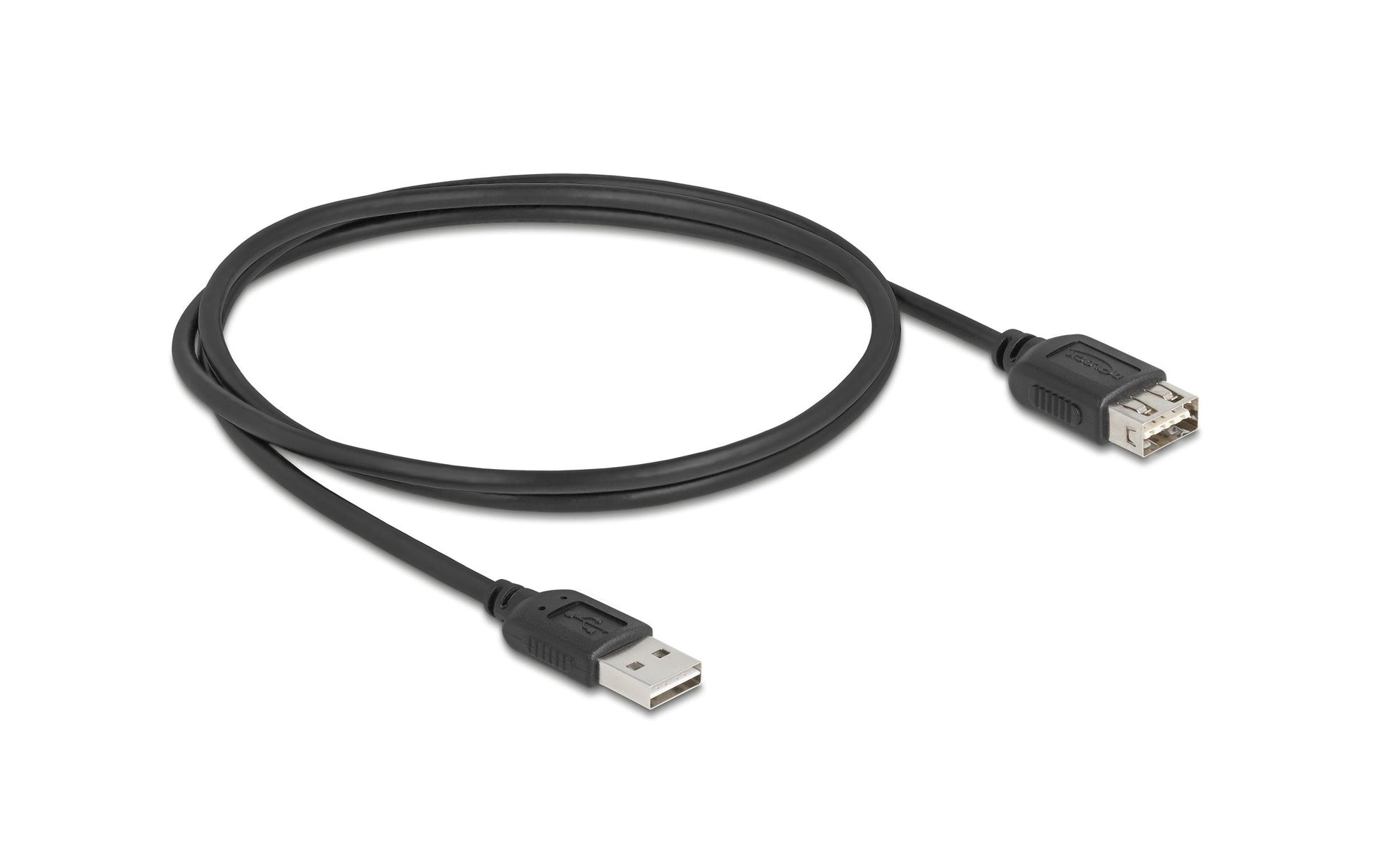 DeLOCK USB-A Verlängerungskabel (Stecker auf Buchse) – USB 2.0 (480 Mbit/s) – 1 m – Schwarz