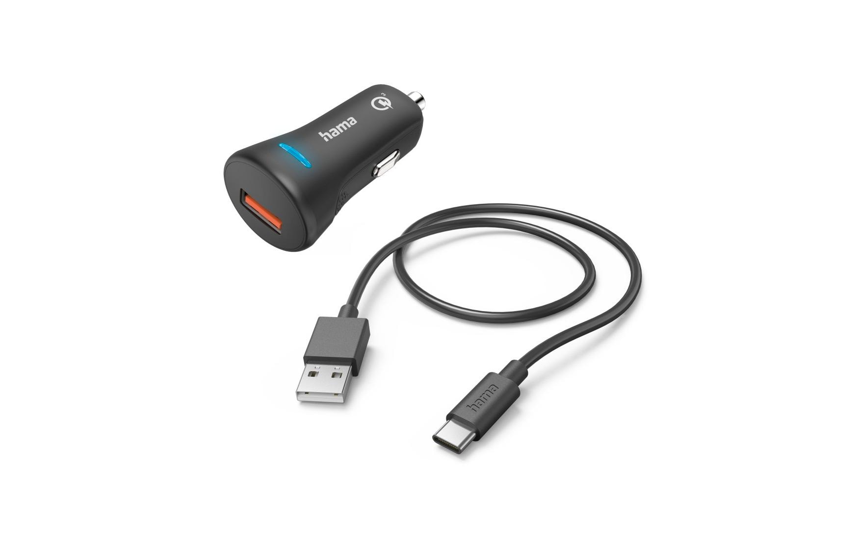 Hama 00201615 Auto-Ladegerät 20 W – USB-C×1 – QC 3.0 – 12–24 V KFZ-Stecker
