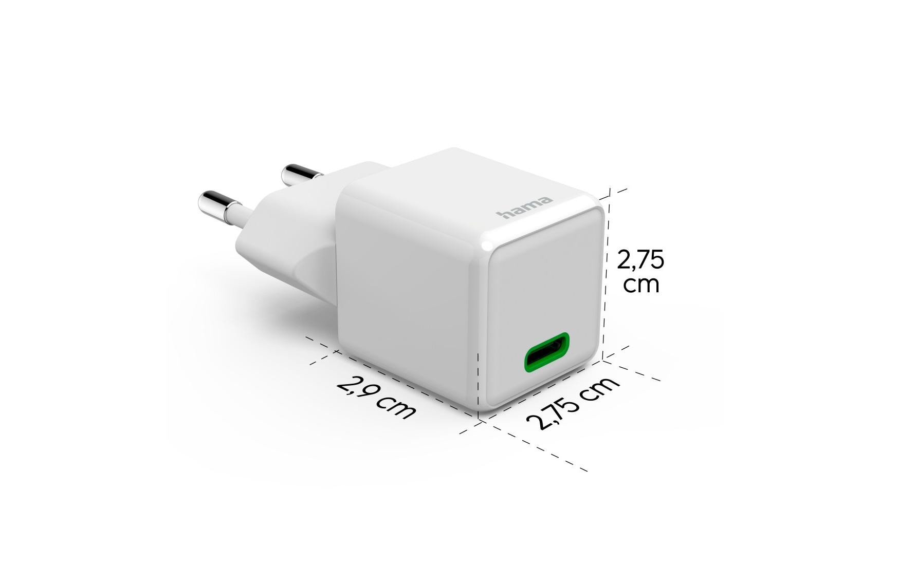 Hama 00201980 USB-Ladegerät 20 W – USB-C×1, PD 3.0, QC 3.0 – für Smartphone – Weiss