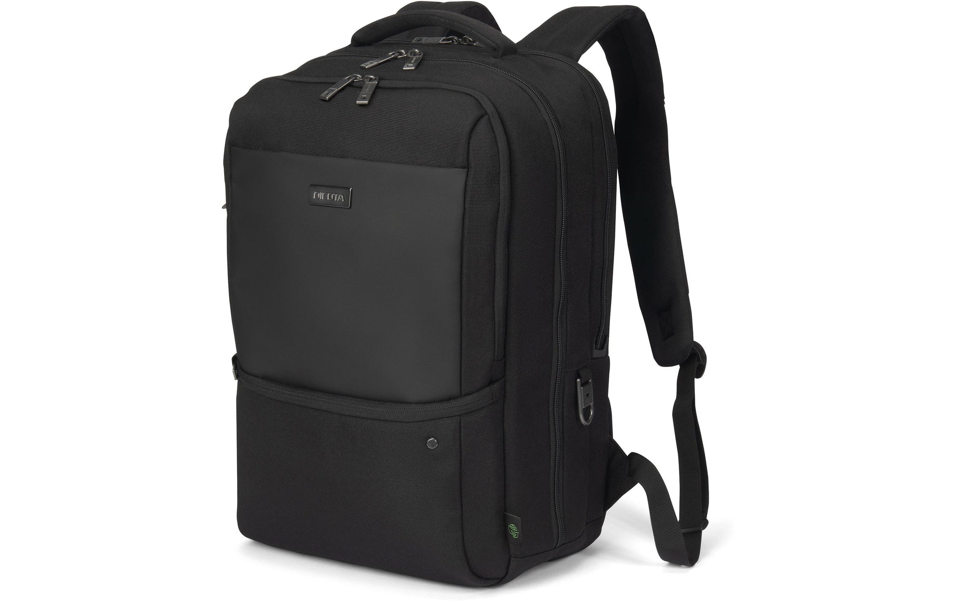 DICOTA Notebook-Rucksack bis 16" – abschliessbar, aus recycelten Materialien – Schwarz