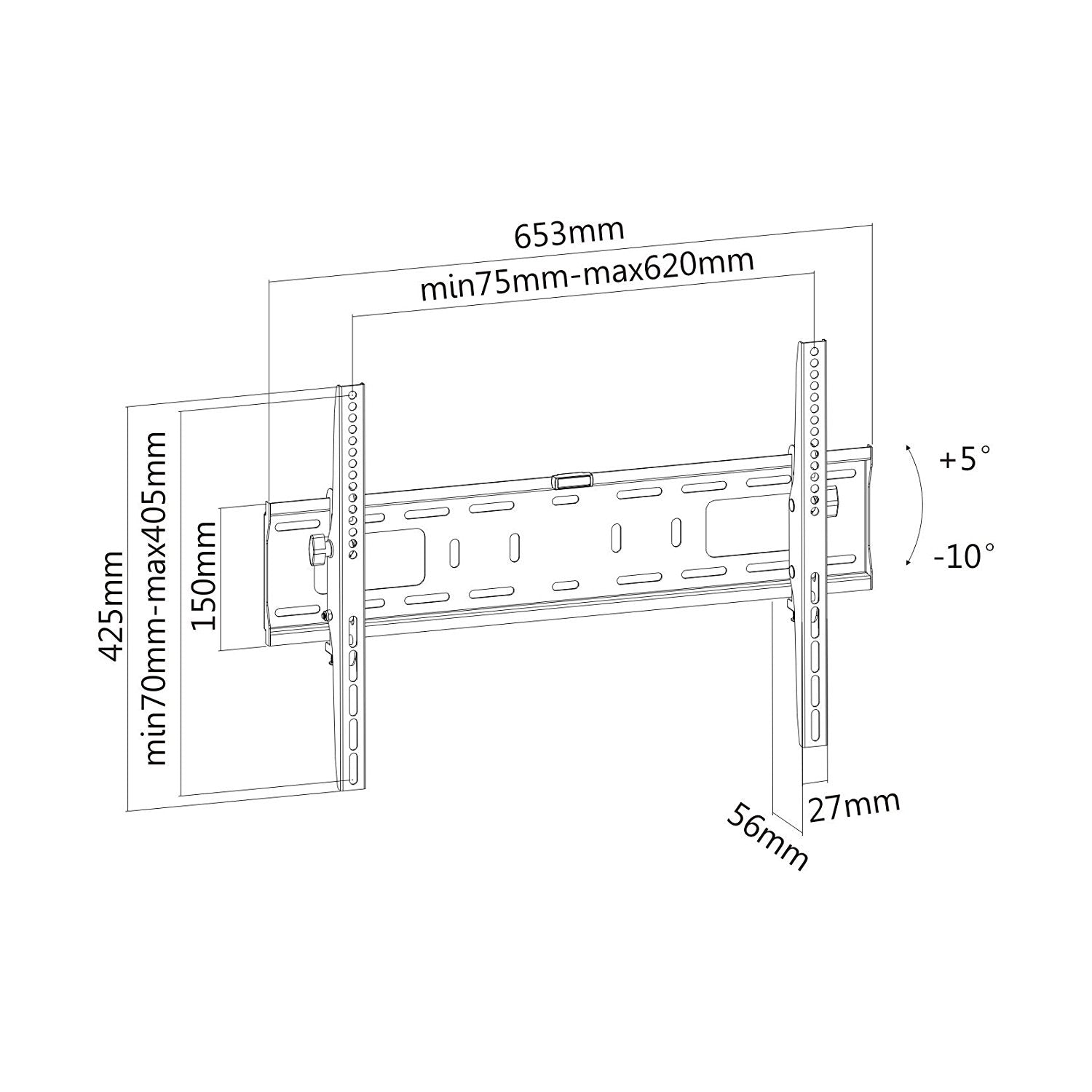PureMounts Wandhalterung – Neigbar – 32–65" – VESA 200×200–600×400 – bis 75 kg – PM-T600