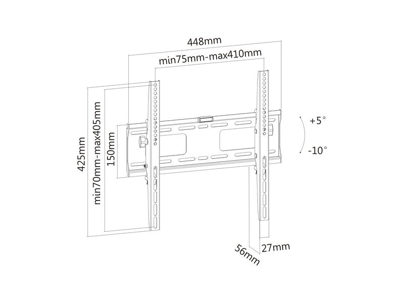 PureMounts Wandhalterung – Neigbar – 26–52" – VESA 200×200–400×400 – bis 75 kg – PM-T400