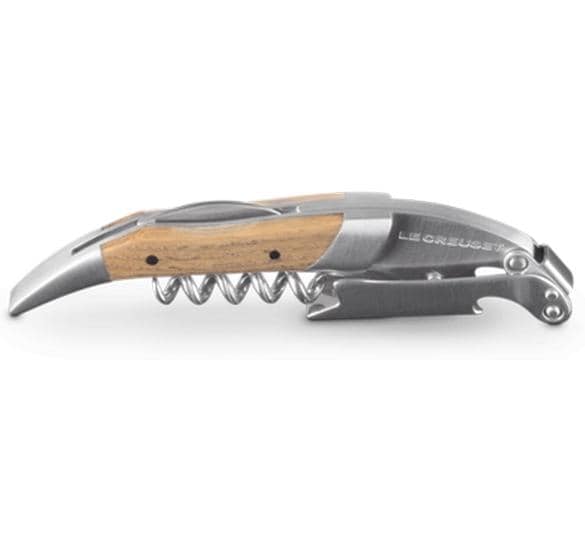 Le Creuset Kellnermesser – 12,8 × 3,6 × 1,5 cm, Edelstahl/Eiche, Beige