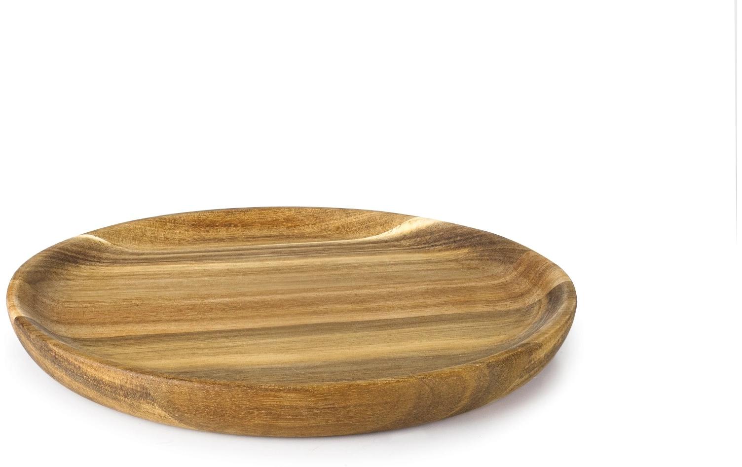 Ibili Speiseteller – Ø 28 cm, H 2,2 cm, Holz, Braun