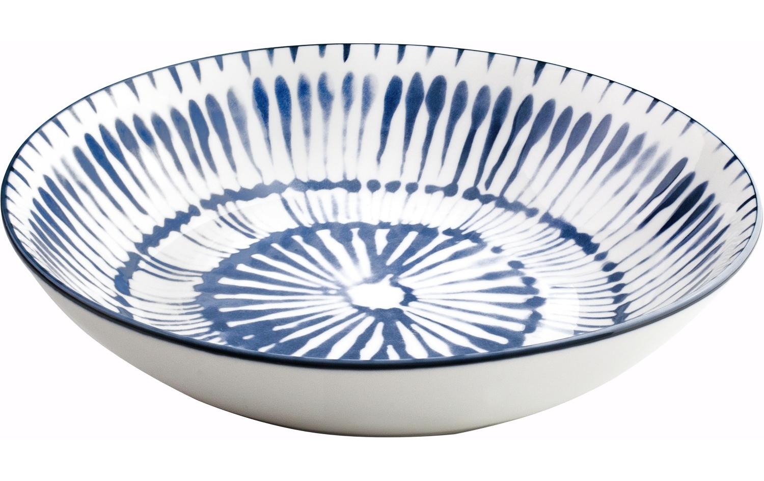 Ibili Zeeland Speise-Service – 12-teilig, Ø 26,8/20/19,2 cm, Porzellan, Blau/Weiss, spülmaschinenfest