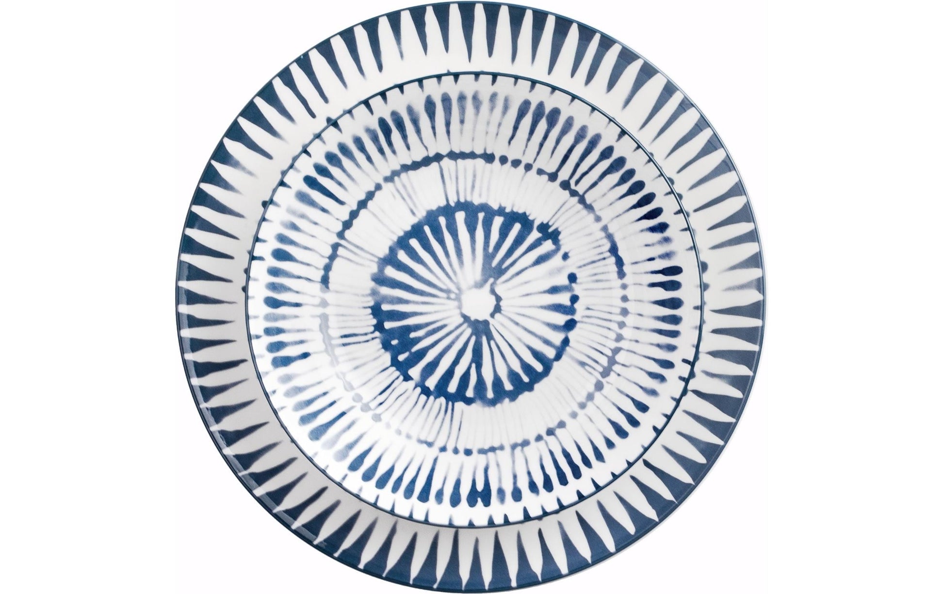 Ibili Zeeland Speise-Service – 12-teilig, Ø 26,8/20/19,2 cm, Porzellan, Blau/Weiss, spülmaschinenfest
