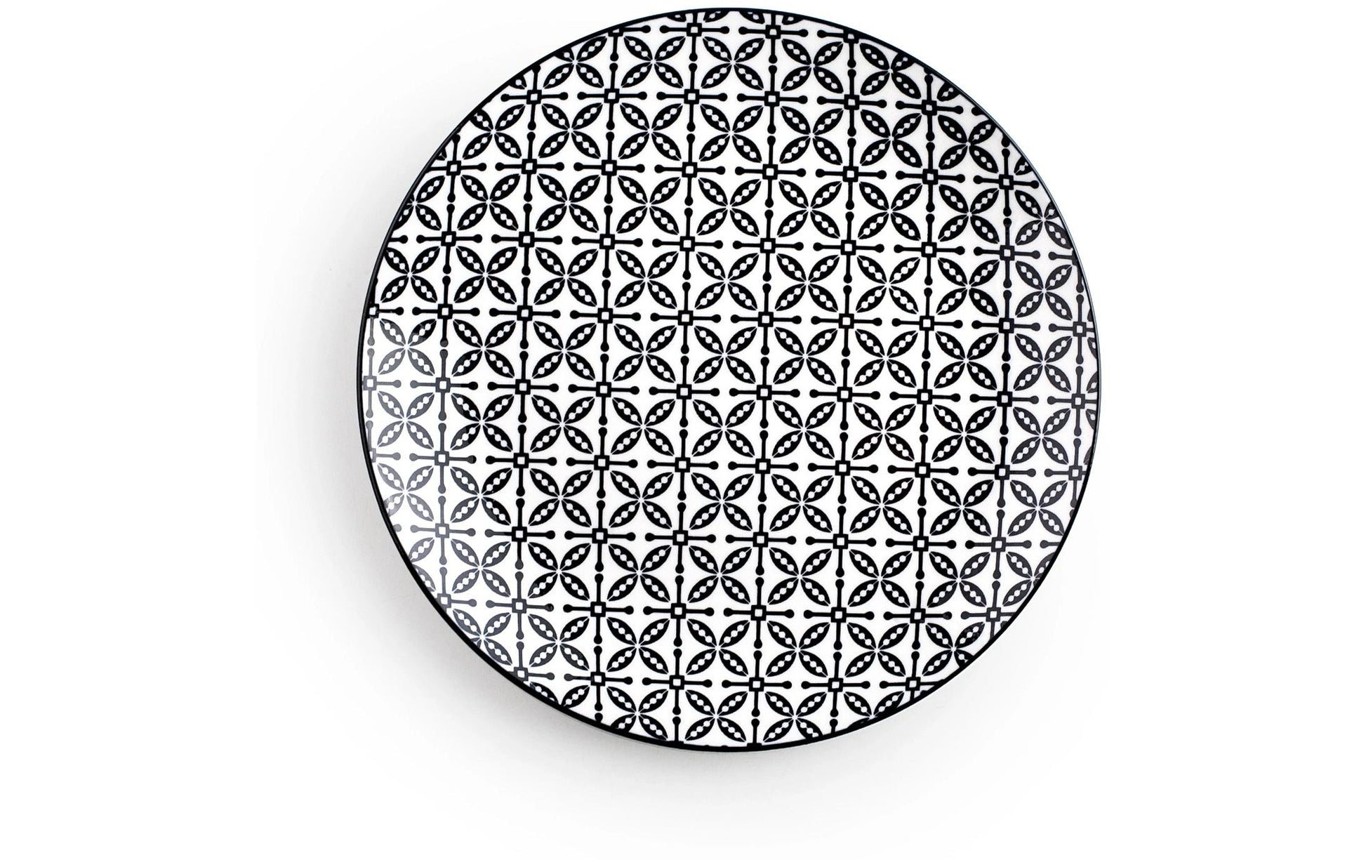 Ibili Speise-Service – 12-teilig, Ø 26,8/20/19,2 cm, Porzellan, Schwarz/Weiss, spülmaschinenfest