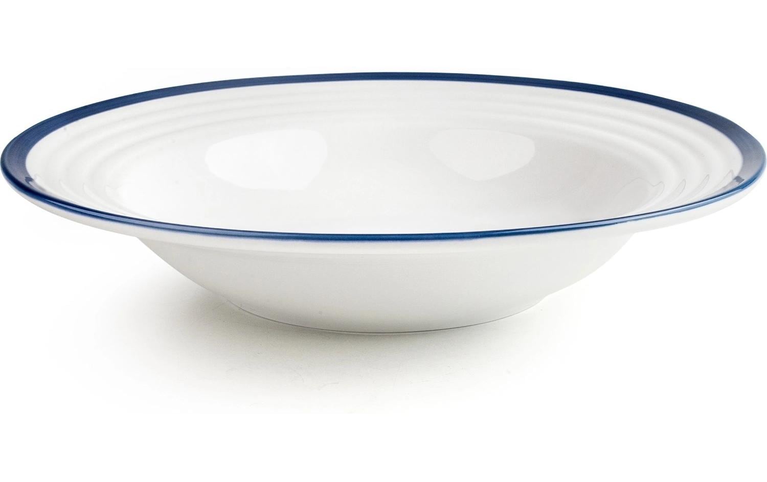Ibili Speise-Service Provence – Set 12-teilig, Ø 27,1 cm, Porzellan, Blau/Weiss, spülmaschinenfest