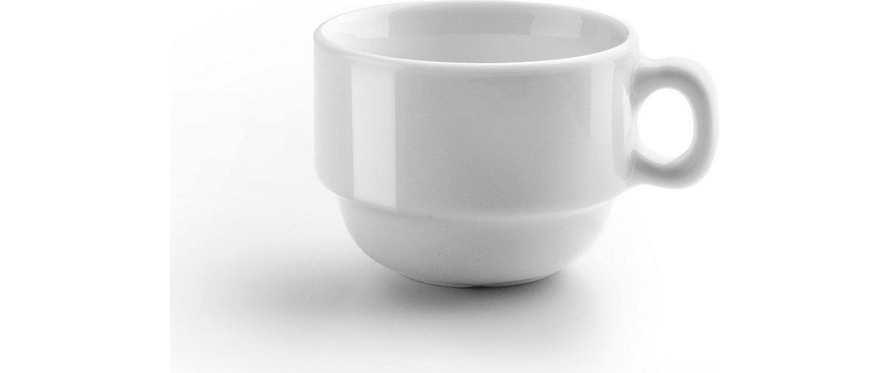 Ibili Kaffeetassen – Set 12-teilig, 80 ml, Porzellan, Weiss, spülmaschinenfest, mikrowellengeeignet