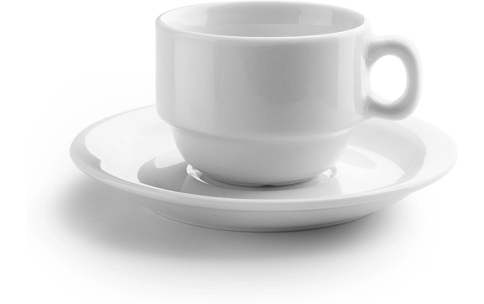 Ibili Kaffeetassen – Set 12-teilig, 80 ml, Porzellan, Weiss, spülmaschinenfest, mikrowellengeeignet