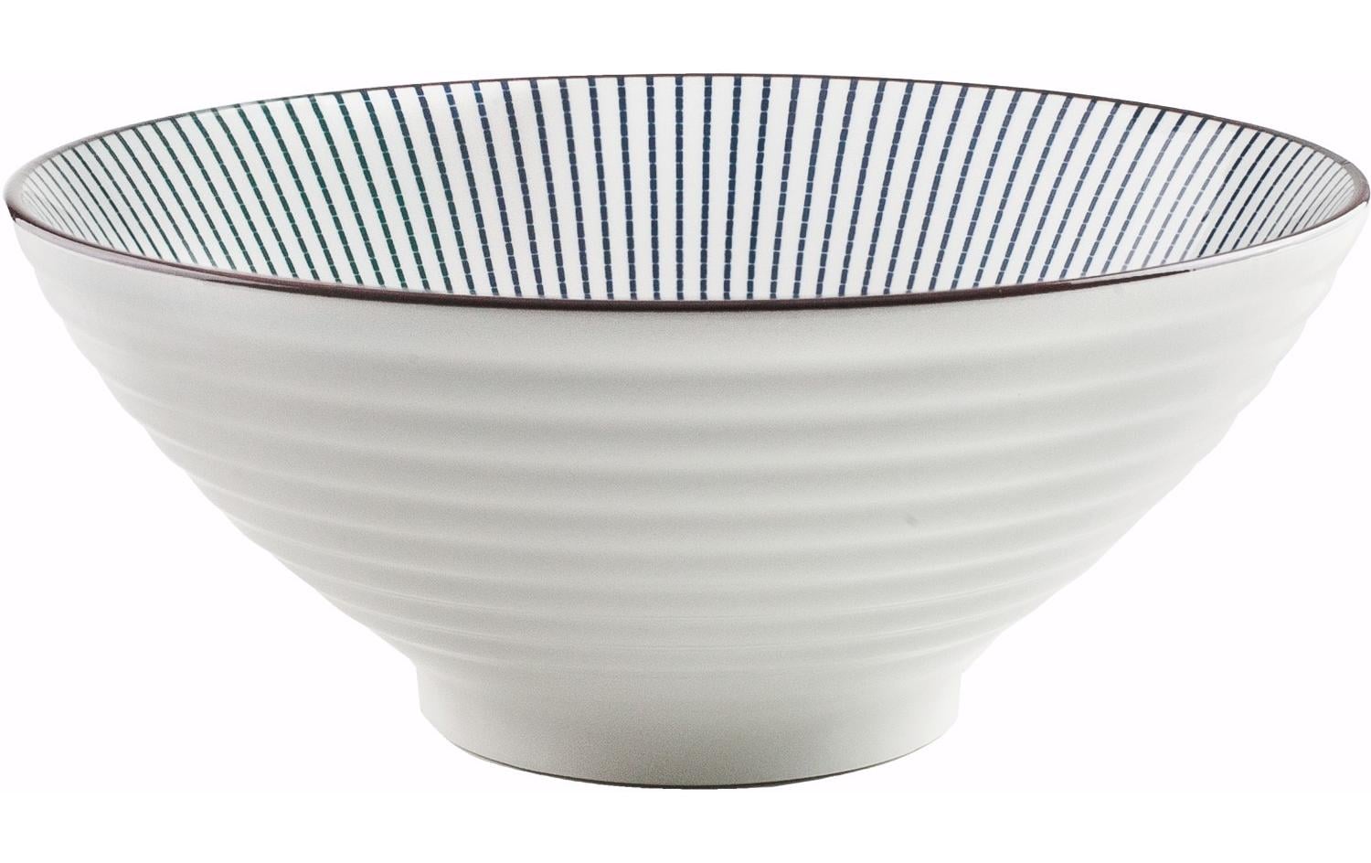 Ibili Nudelsuppenschale Hakata – 4-teiliges Set, 1,2 l, Ø 20,7 cm, Porzellan, spülmaschinenfest