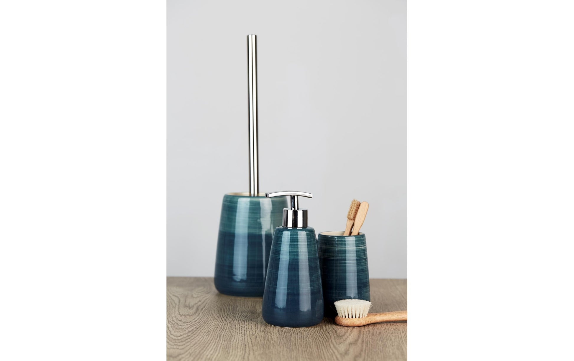 Wenko Pottery Seifenspender – Keramik, Petrol, 360 ml