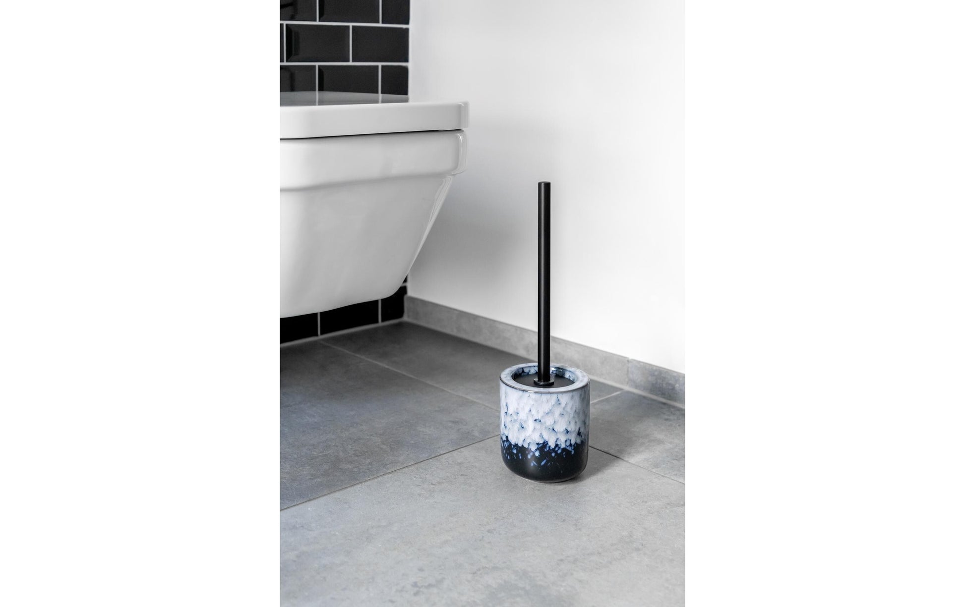 WENKO WC-Bürstenset – Keramik, Blau, H 38 cm, Ø 7,5 cm