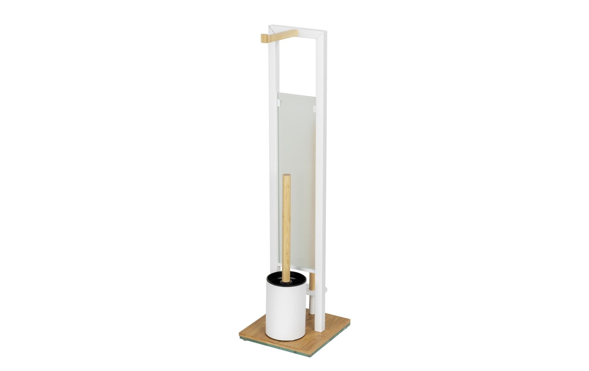 Wenko Rivalta – WC-Bürstenset – Holz, Glas, Braun, bodenstehend, H 70 cm, Ø 8 cm