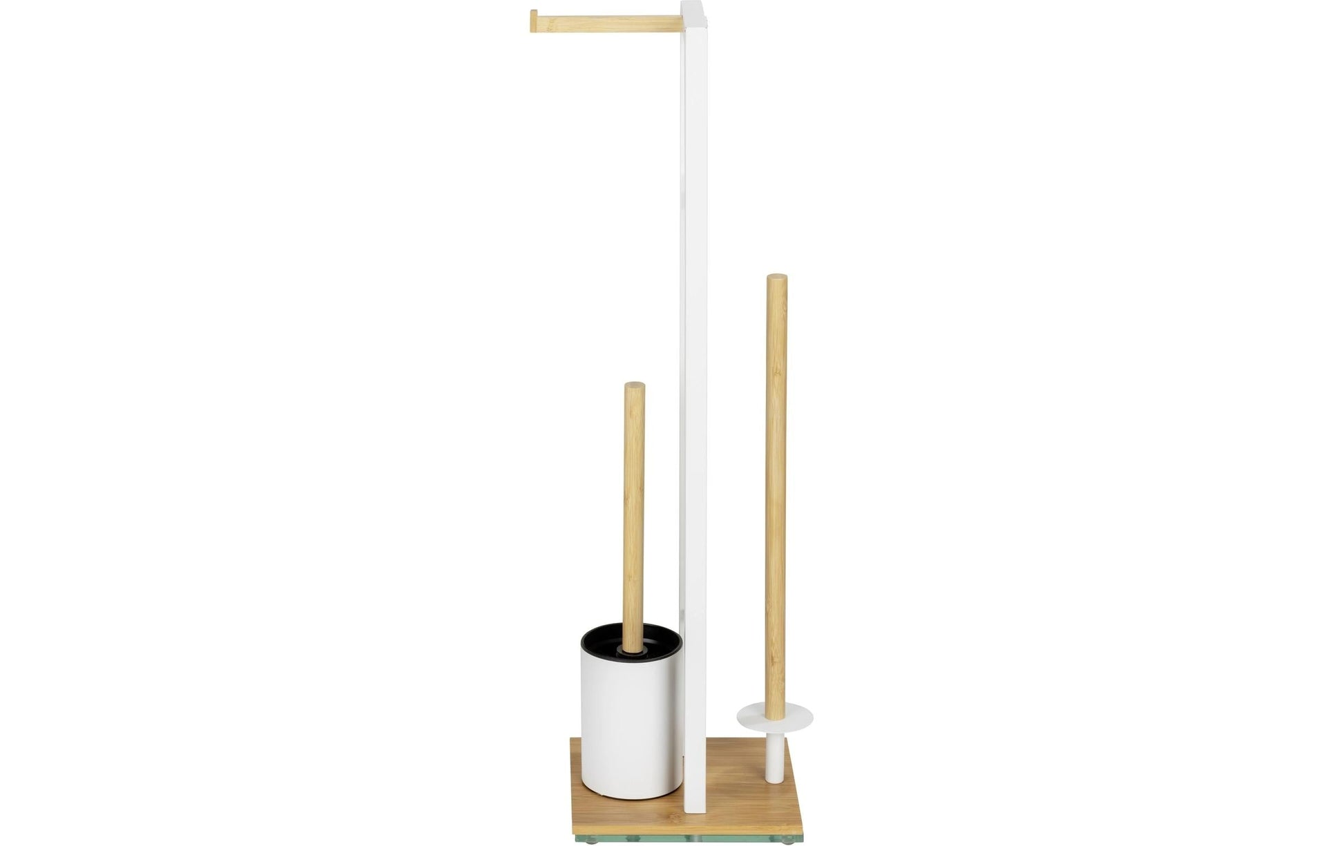 Wenko Rivalta – WC-Bürstenset – Holz, Glas, Braun, bodenstehend, H 70 cm, Ø 8 cm