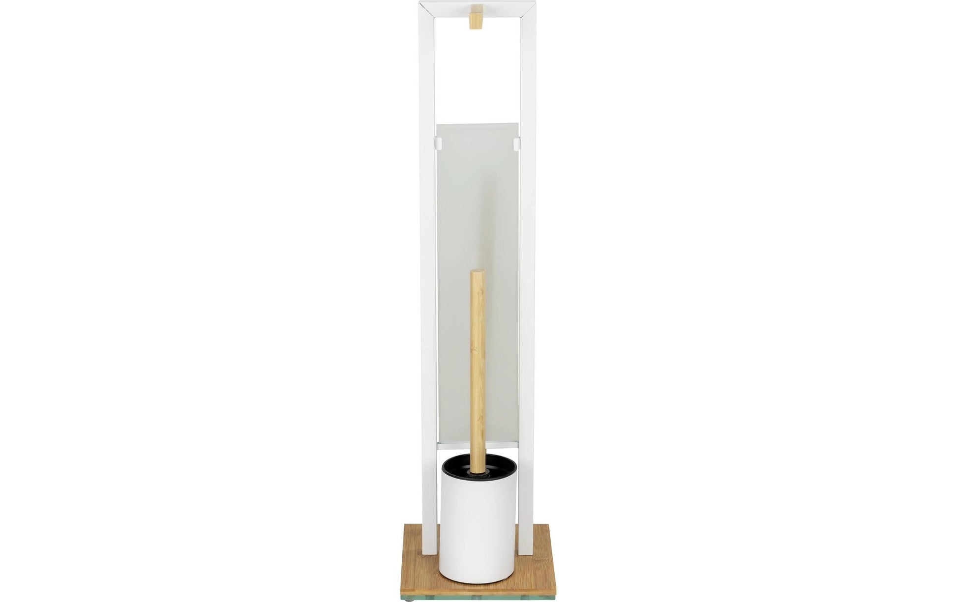 Wenko Rivalta – WC-Bürstenset – Holz, Glas, Braun, bodenstehend, H 70 cm, Ø 8 cm