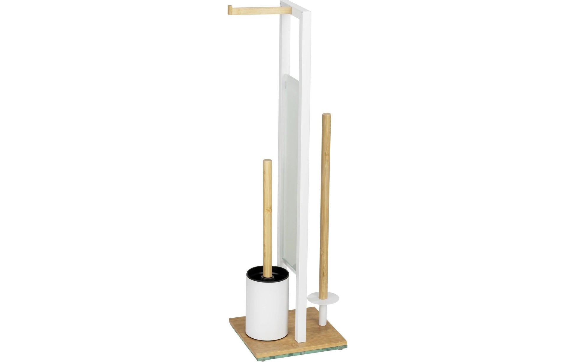 Wenko Rivalta – WC-Bürstenset – Holz, Glas, Braun, bodenstehend, H 70 cm, Ø 8 cm