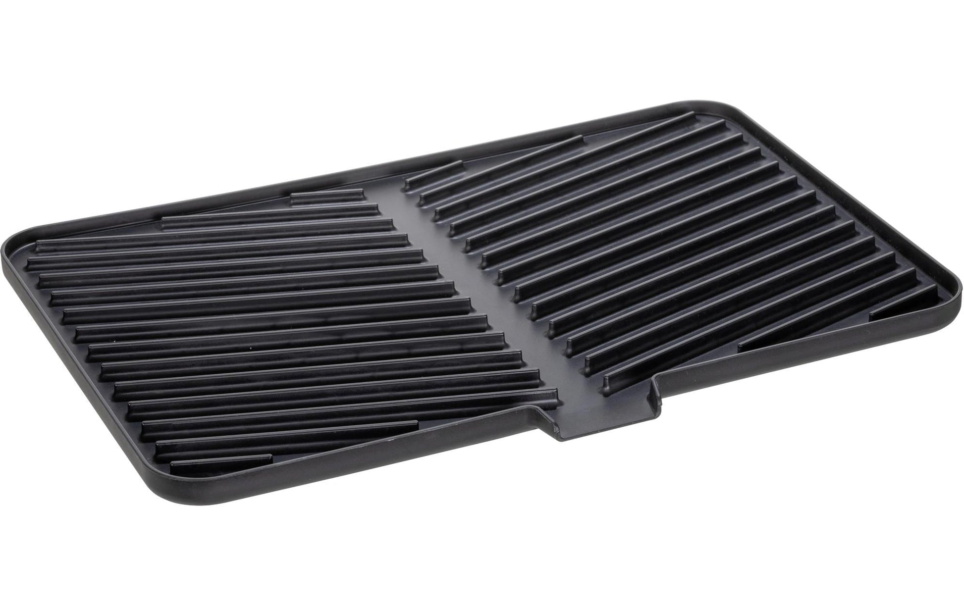 Wenko – Abtropfer 43 × 31 × 8 cm, Kunststoff, Schwarz, mit Tellerhalterung
