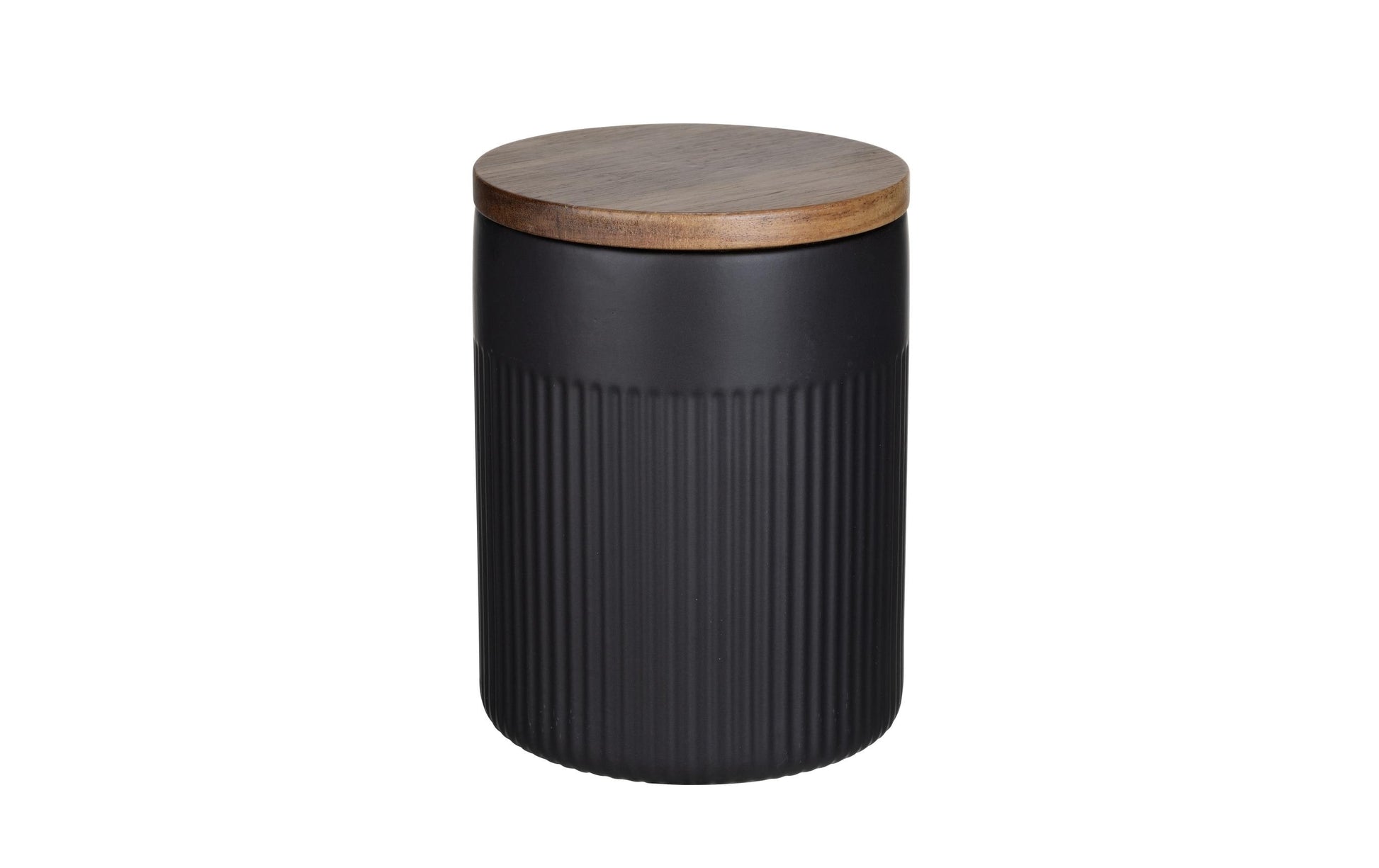 Wenko – Vorratsdose 1,1 l, Ø 12 × 15,5 cm, Keramik/Holz, Braun