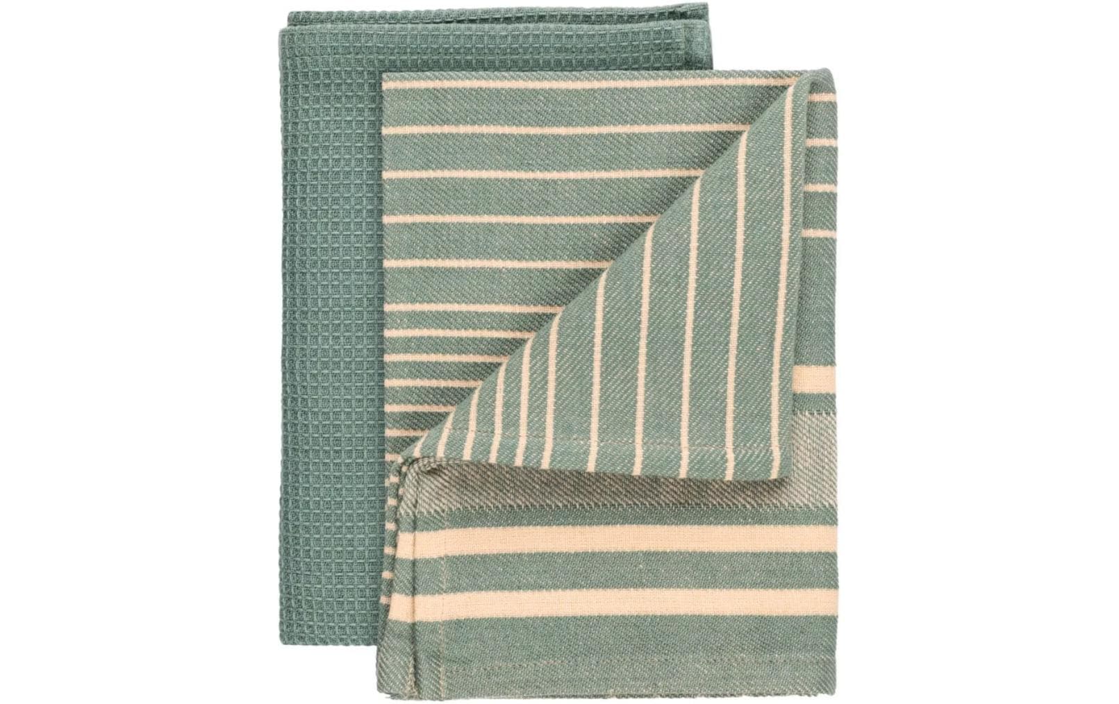 Wenko Geschirrtücher Tito – Grün – 45 × 65 cm – Baumwolle – 2er-Set
