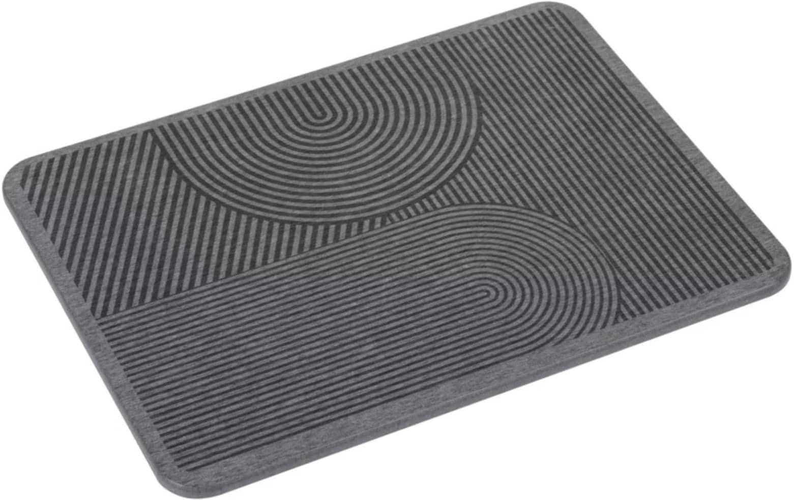 Wenko – Abtropfmatte 40 × 30 × 0,9 cm, Silikon, Grau