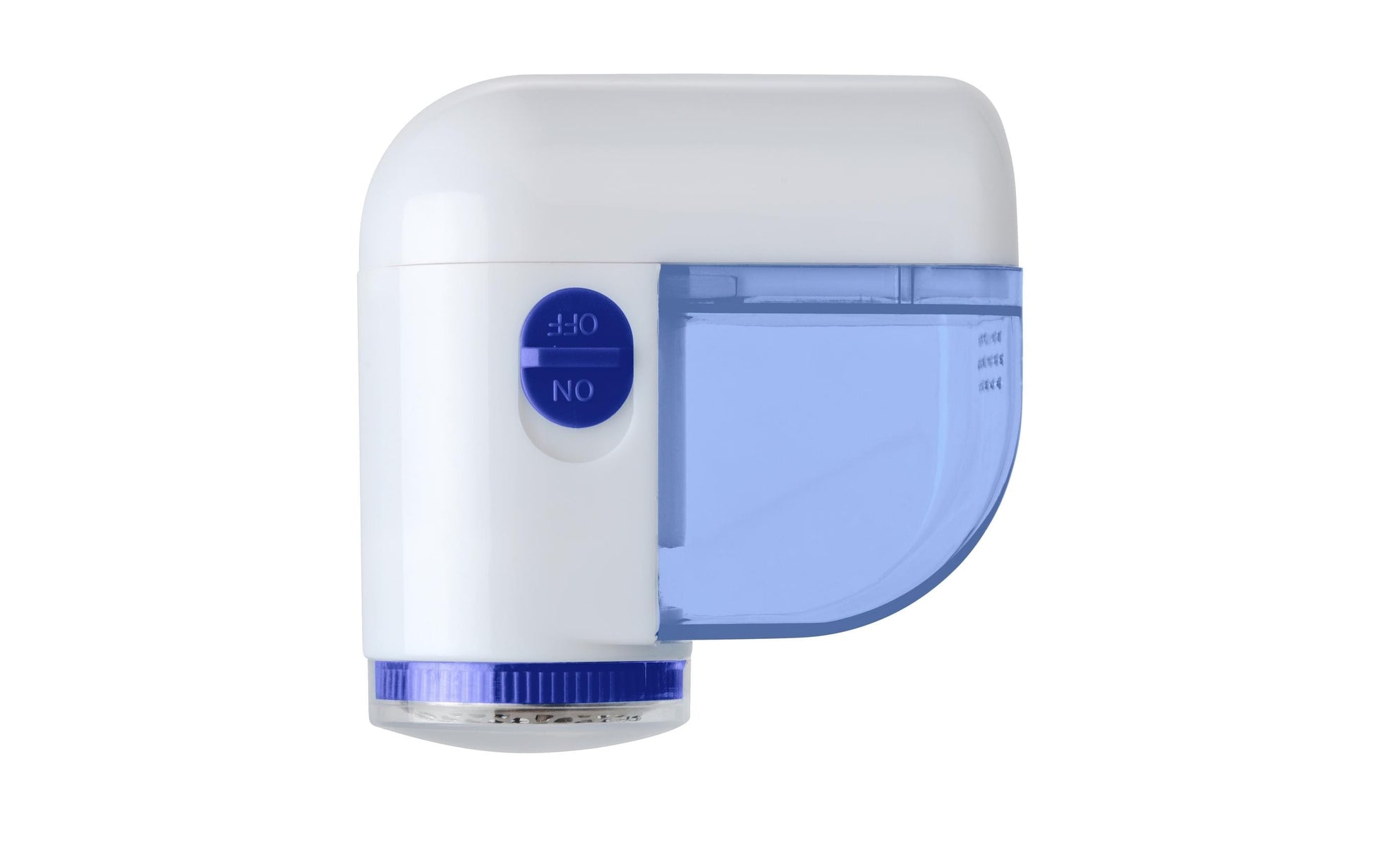 WENKO Mini Fusselrasierer – Kunststoff, Edelstahlmesser – Blau/Weiss – 7,5 × 4,0 × 7,5 cm