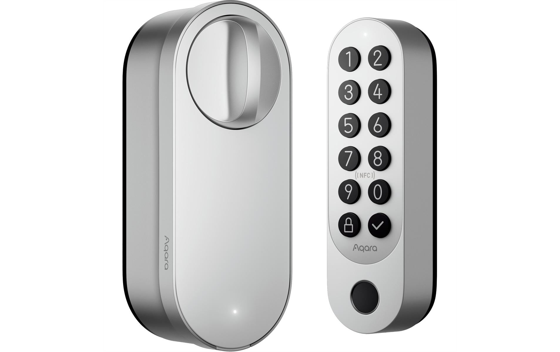 Aqara U200 Smart-Türschloss – BT, Code, Schlüssel, RF-Karte, Fernbedienung, Akku, IPX5, Türe, Silber