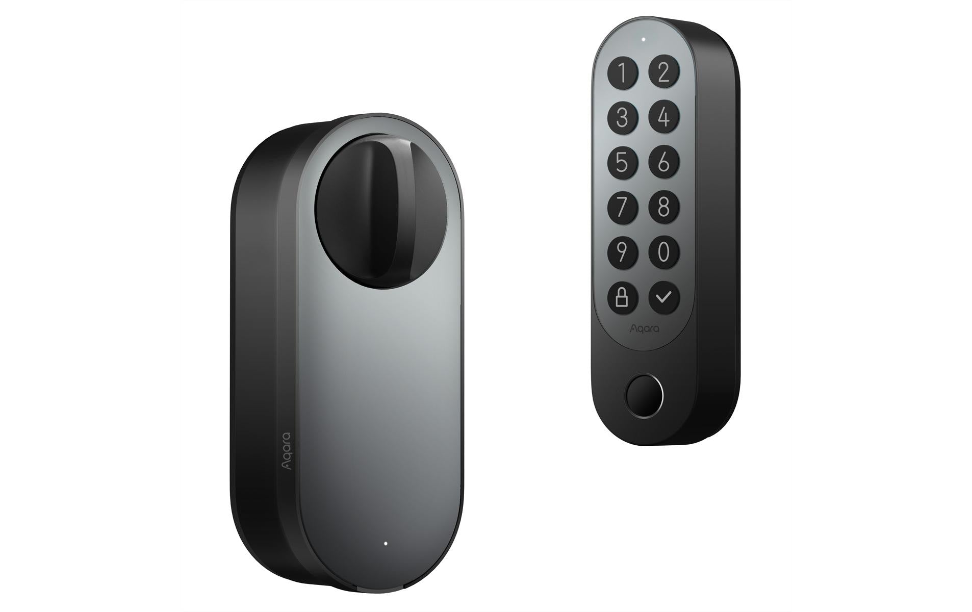 Aqara U200 Smart-Türschloss – BT, Code, Schlüssel, RFID, Fernbedienung, Akku, IPX5, Schwarz