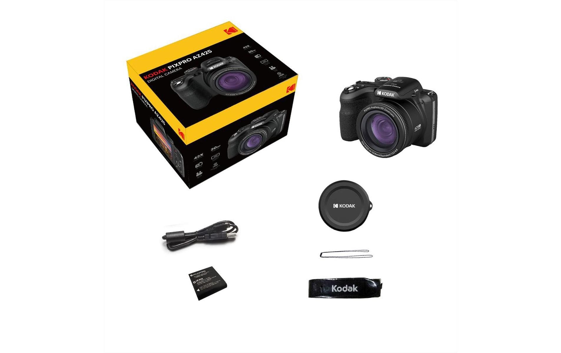 Kodak Pixpro AZ425 – Bridgekamera, 42× optischer Zoom, 20,7 MP 1/2,3", 1080p, Rot