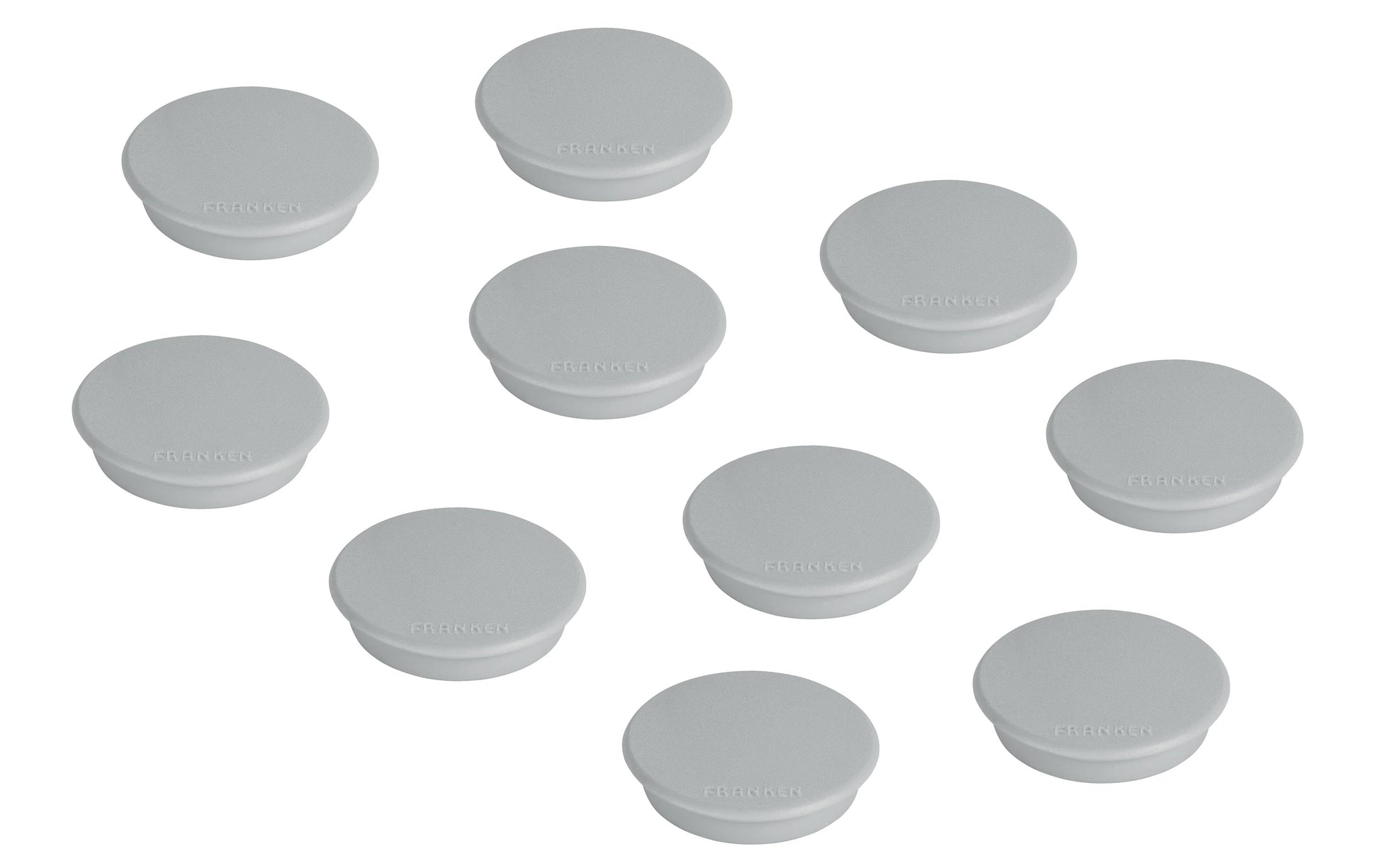 Franken Tafelmagnete – Ø 24 mm, 10 Stk., grau