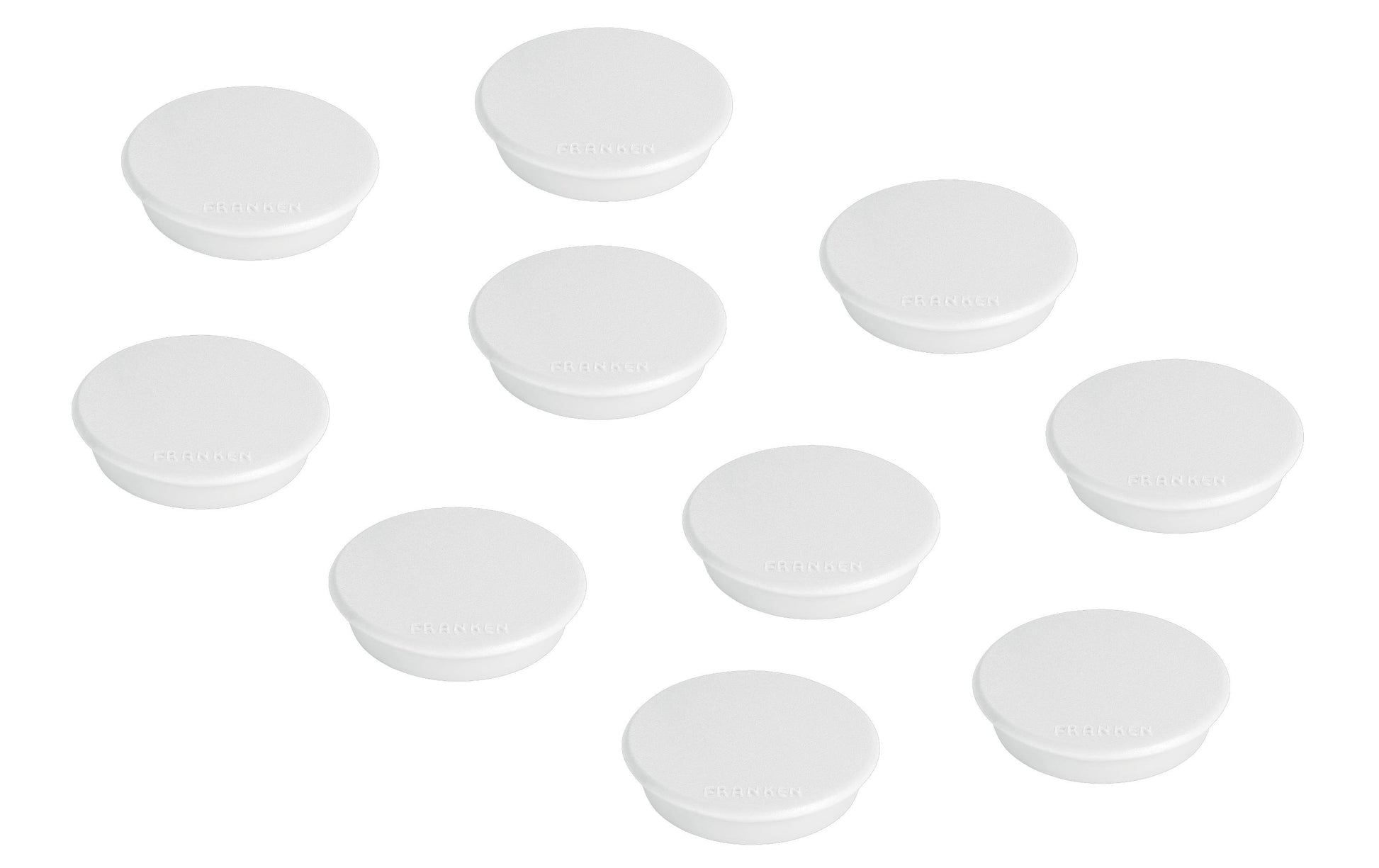 Franken Tafelmagnete – Ø 24 mm, 10 Stk., weiss