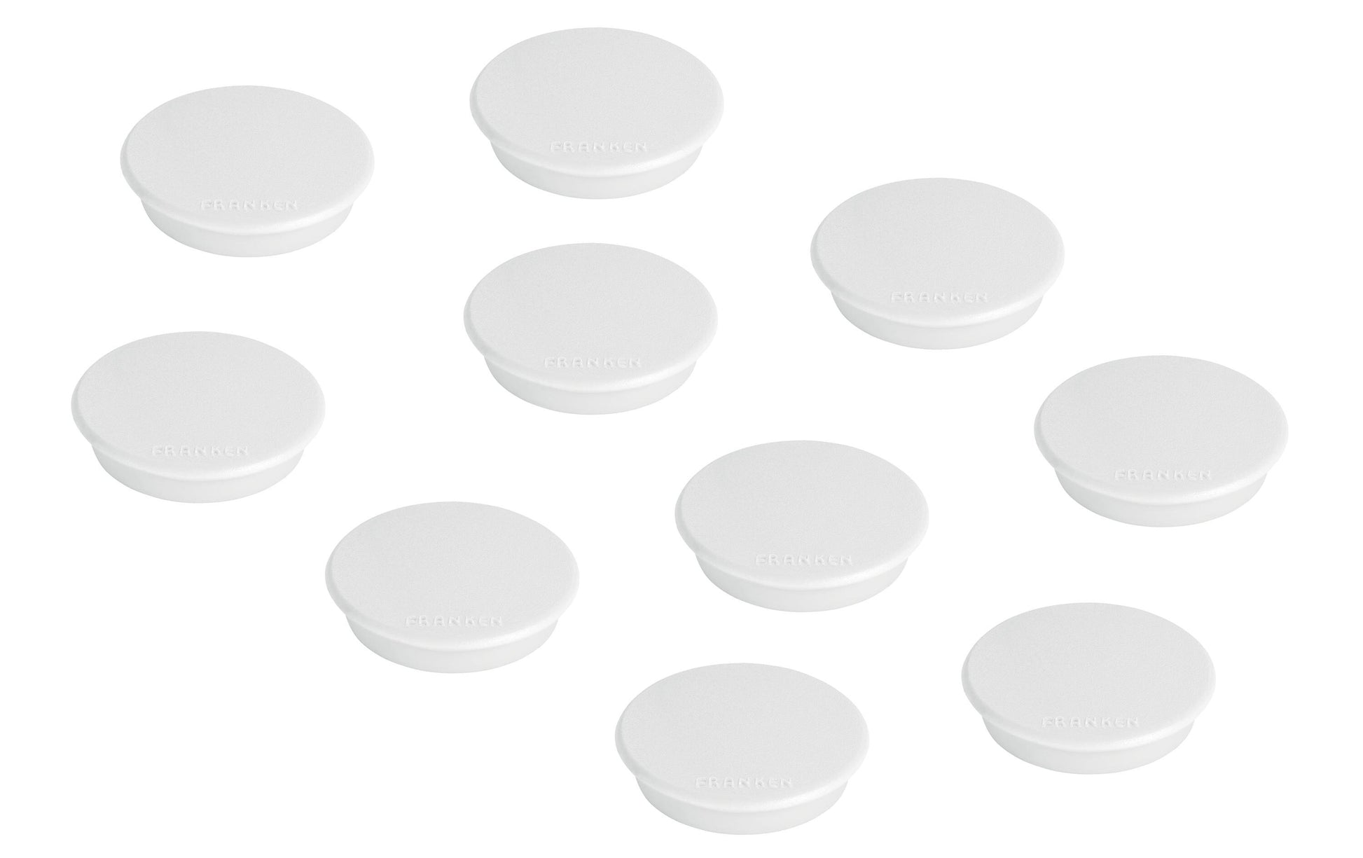 Franken Tafelmagnete – Ø 24 mm, 10 Stk., weiss