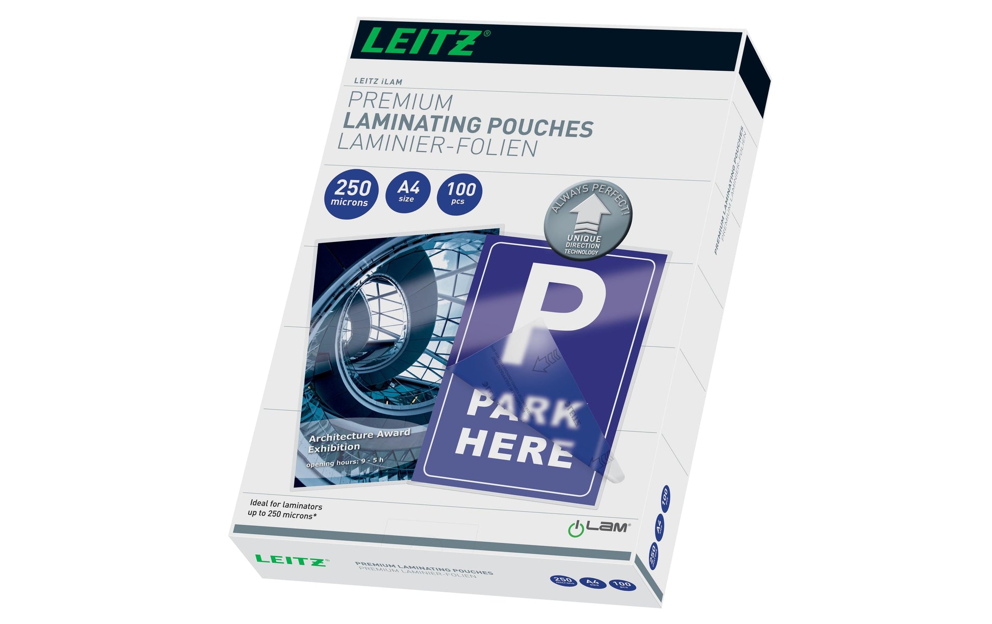 Leitz iLAM UDT Laminierfolien A4, glänzend – 250 µm, 216 × 303 mm, 100 Stk.