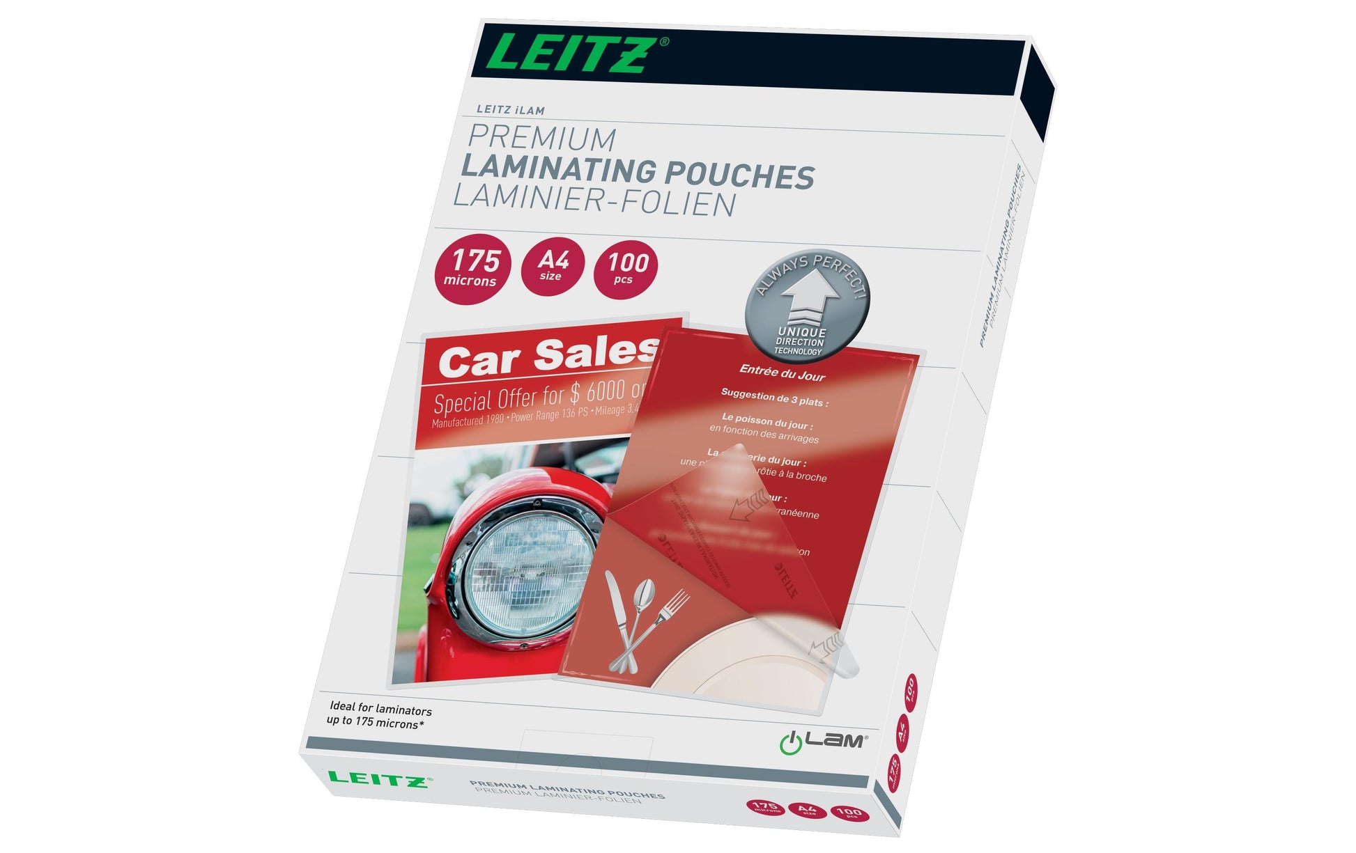 Leitz iLAM UDT Laminierfolien A4, glänzend – 175 µm, 216 × 303 mm, 100 Stk.