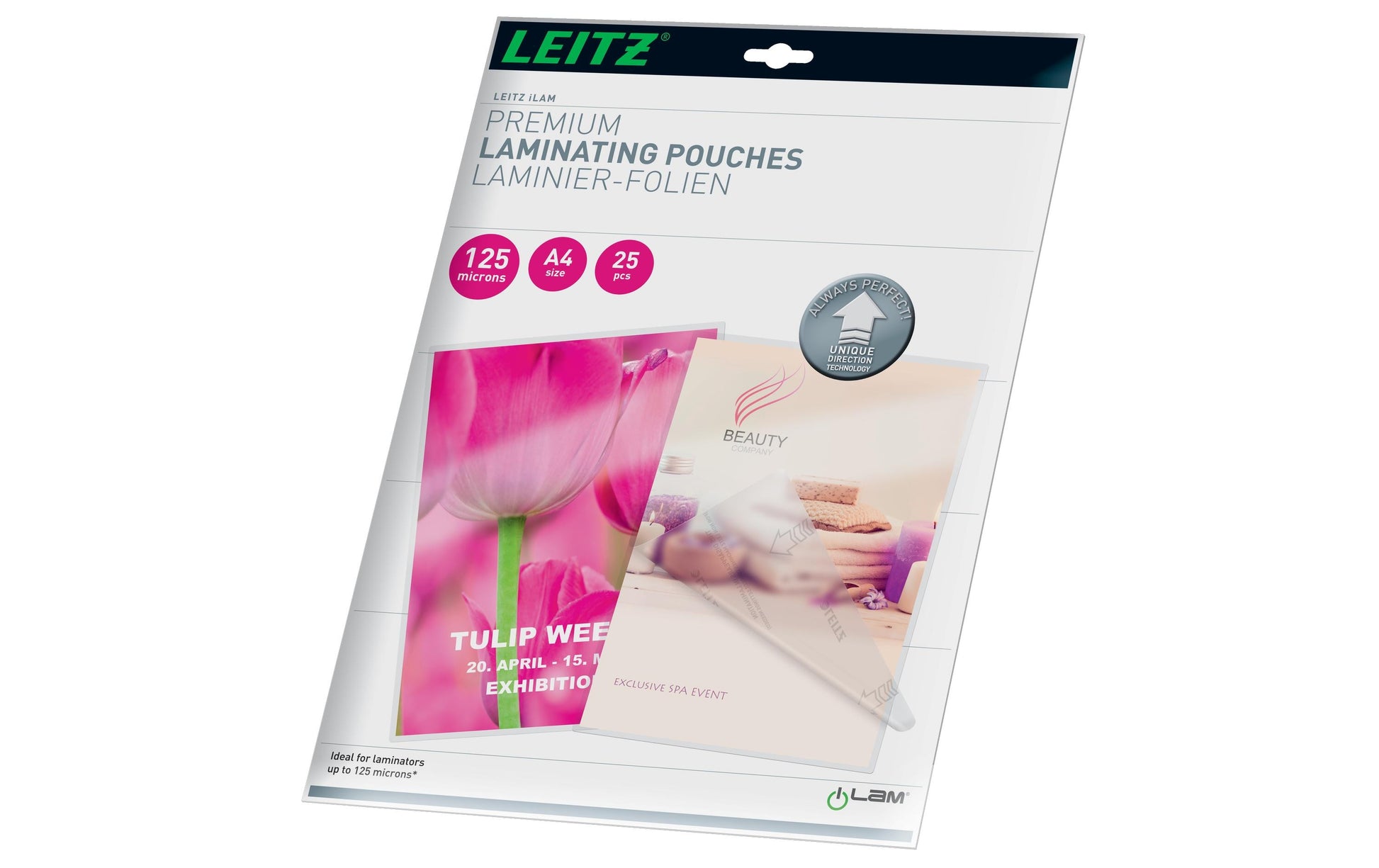 Leitz Laminierfolien A4, glänzend – 125 µm, 216 × 303 mm, 25 Stk.